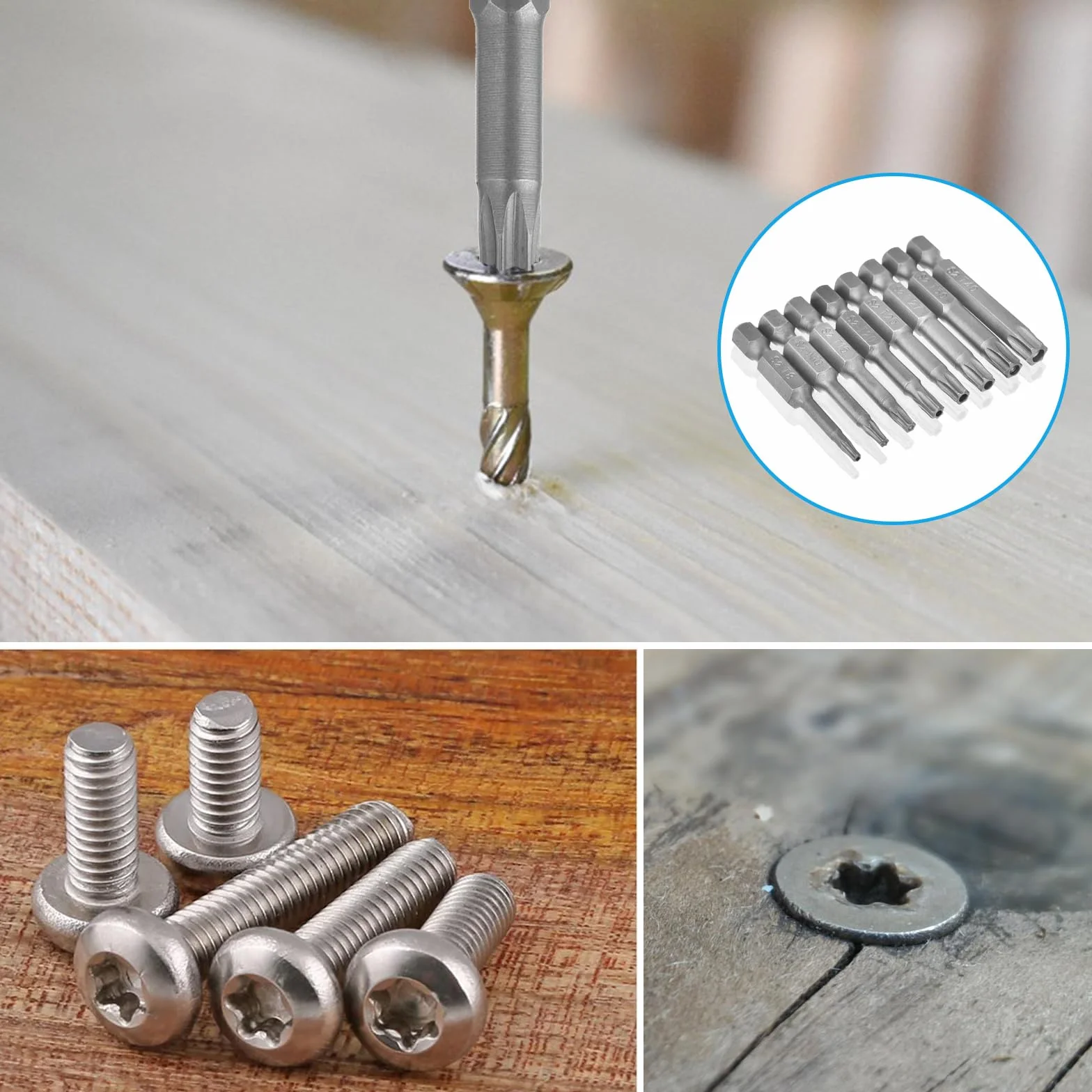 Zestaw bitów Torx magnetycznych T8-T40 z otworem 50 mm