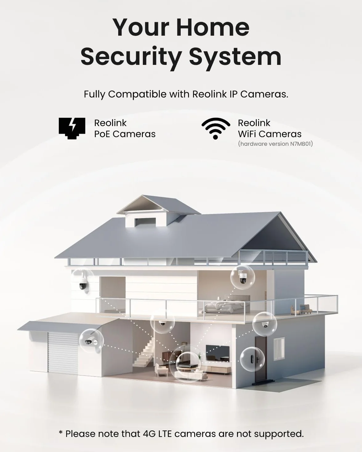 Reolink 4K PoE NVR 8-kanałowy Zestaw kamer CCTV Sieciowy rejestrator wideo 2 TB Obsługa kamer IP 8MP 5MP 4MP 1080P HD 24/7 Monitoring RLN8-410