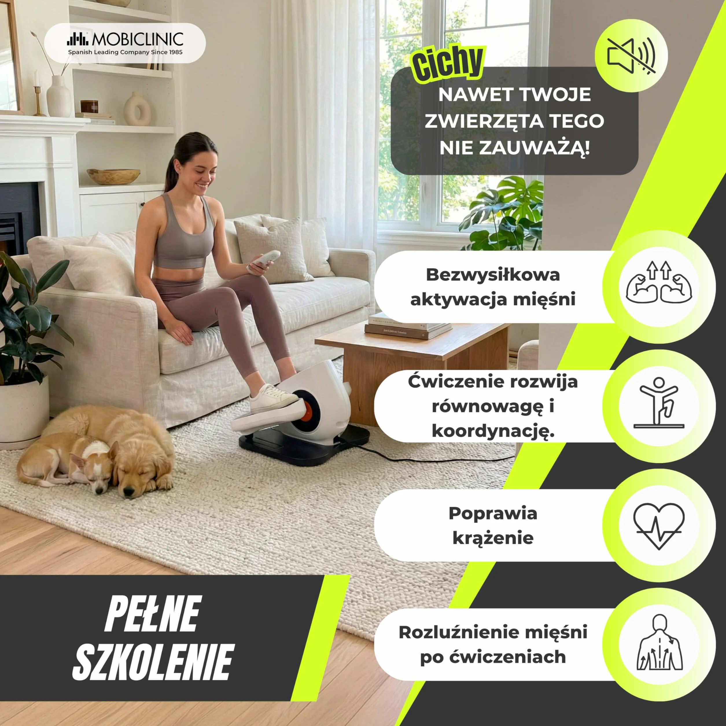 Mobiclinic®, Mini elektryczny Orbitrek, Tryb Manualny i Automatyczny, Wyświetlacz LED, Pilot Zdalnego Sterowania, 10 Prędkości, Pedałowanie Dwukierunkowe, Antypoślizgowy, do Domu i Biura, Mobidal