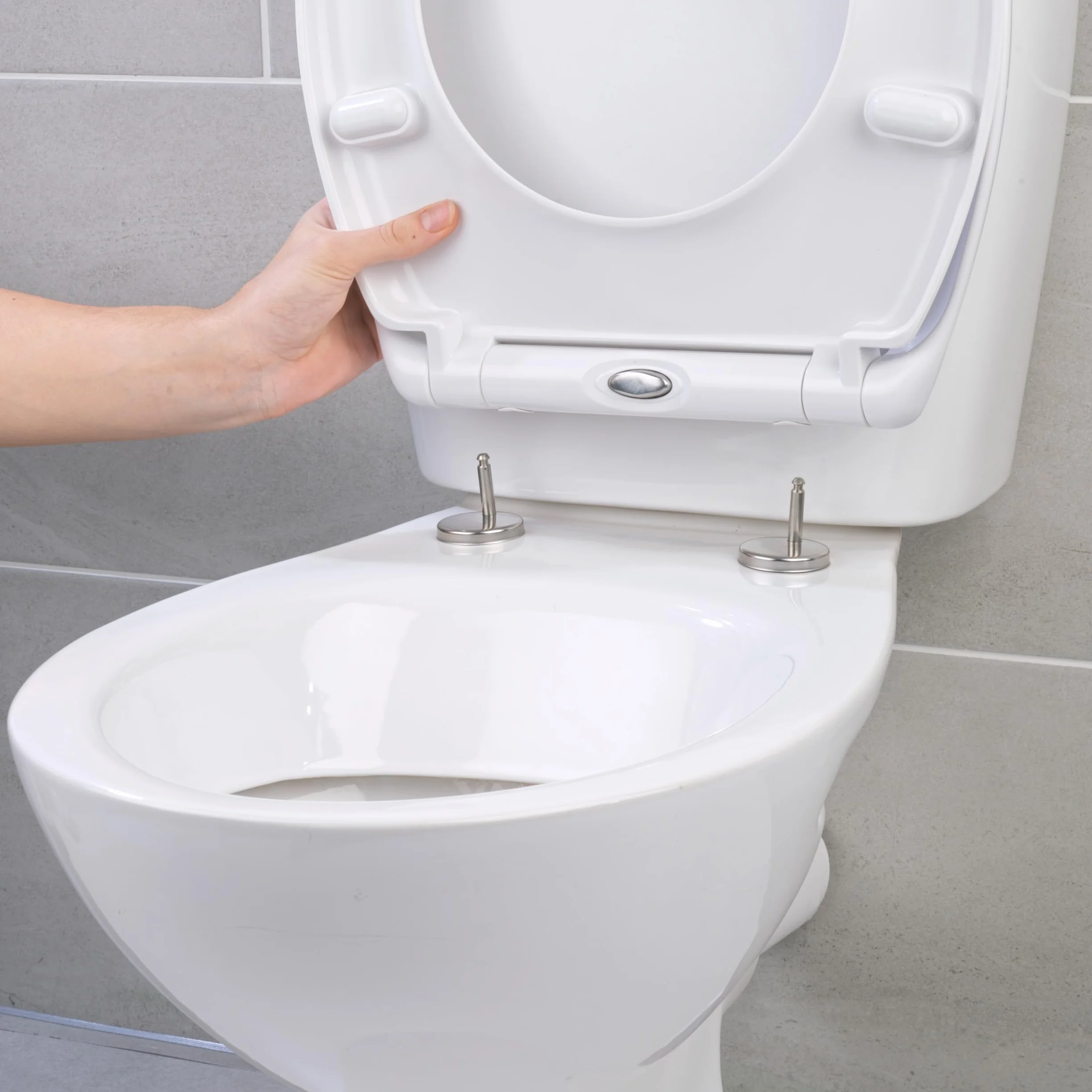 Beldray Anti-bac Seat toaletowy miekka pokrywa zamykajaca przycisk szybkiego zwalniania Duroplast 23 x 48 cm