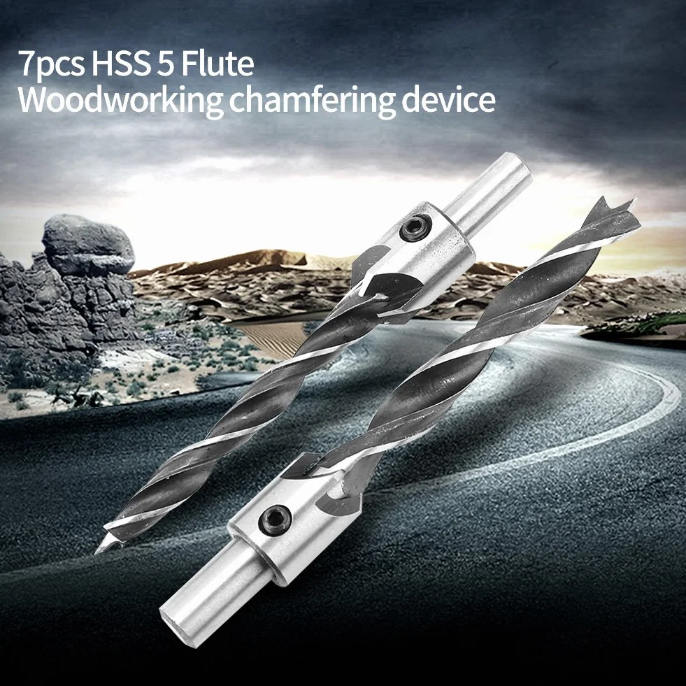 Zestaw wierteł HSS 5-7 sztuk 3mm-10mm z kluczem hex do drewna
