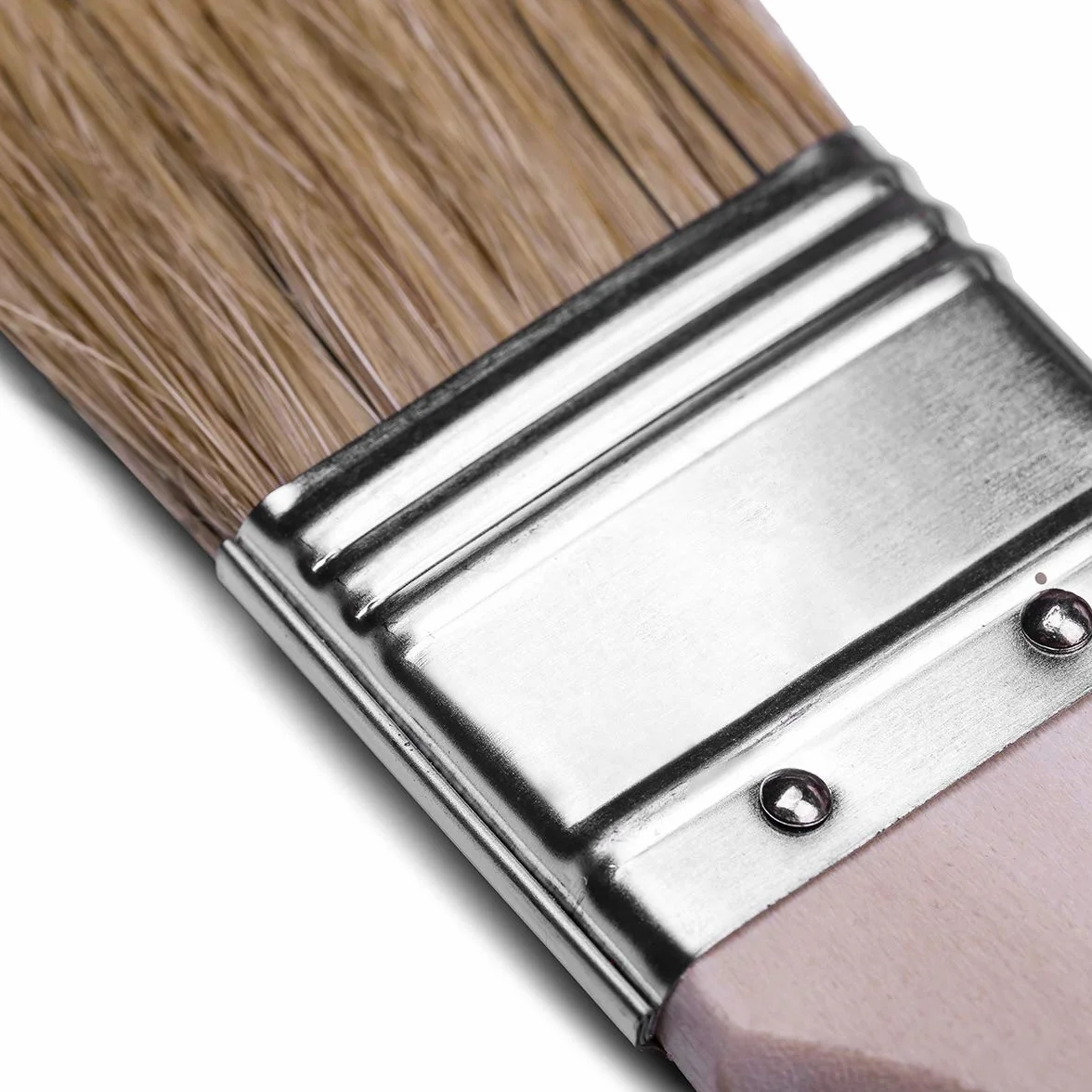 Zestaw 6 pędzli malarskich 3 płaskie 3 okrągłe 1,5" 2" 4" 6" włosie naturalne