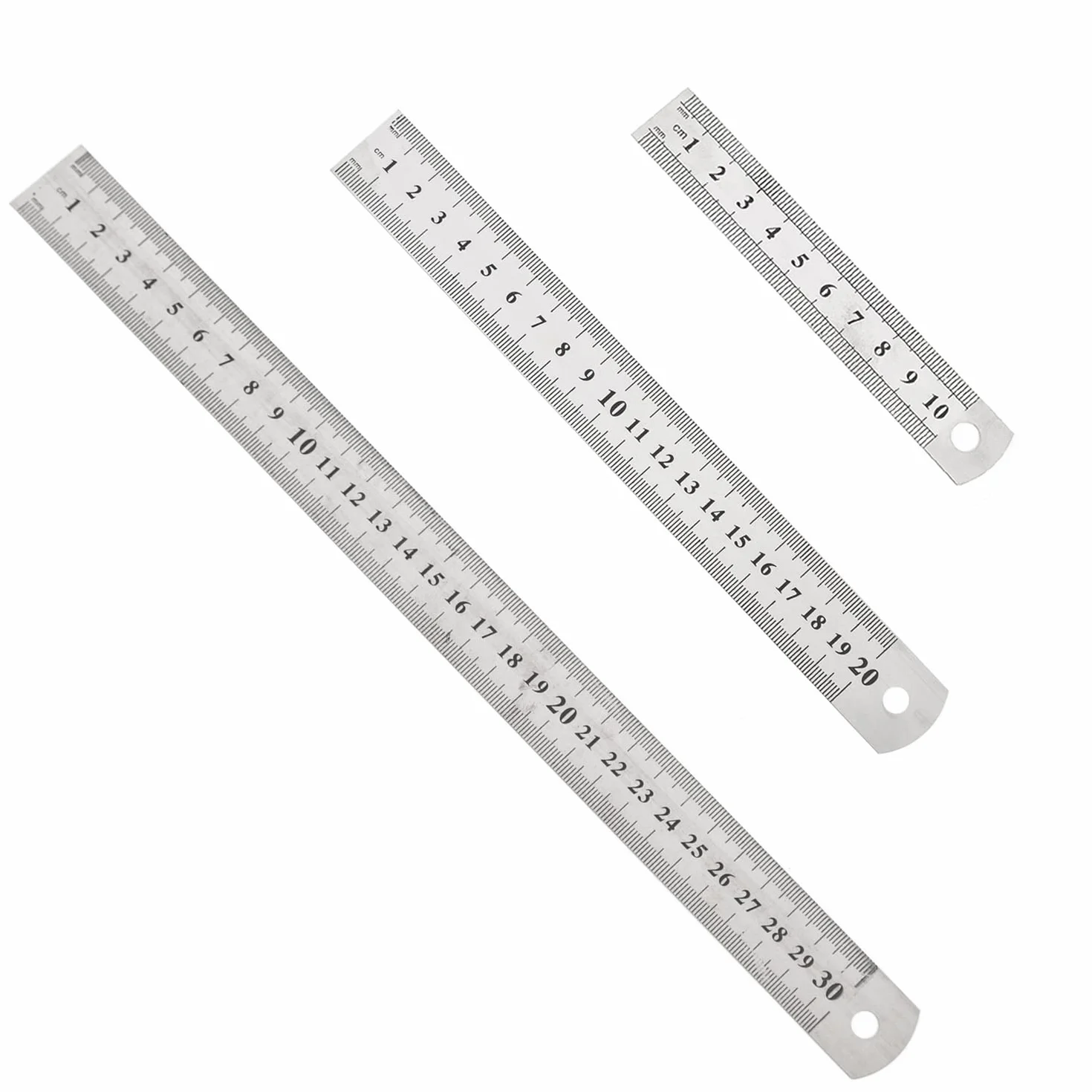 Linijka ze stali nierdzewnej 10 20 30 cm imperialne i metryczne 3 sztuki