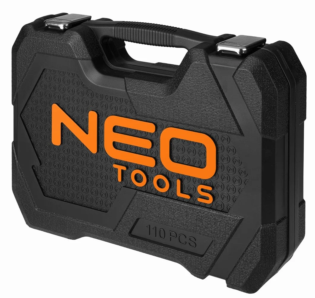 NEO TOOLS Zestaw 110 kluczy nasadowych 1/2" i 1/4" ze stali chromowo-wanadowej 72 zęby Torx