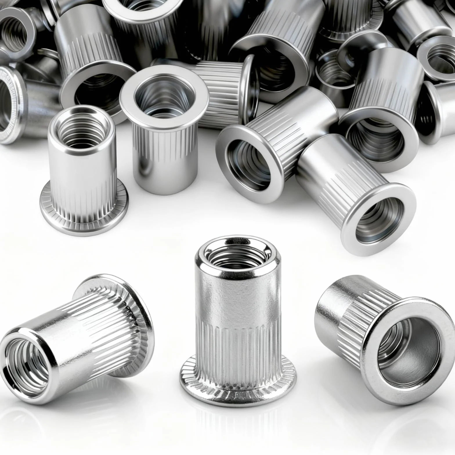 Nitonakrętki M6 x 15 mm ocynkowane, stalowe, 120 sztuk nakrętki gwintowane do płyt metalowych