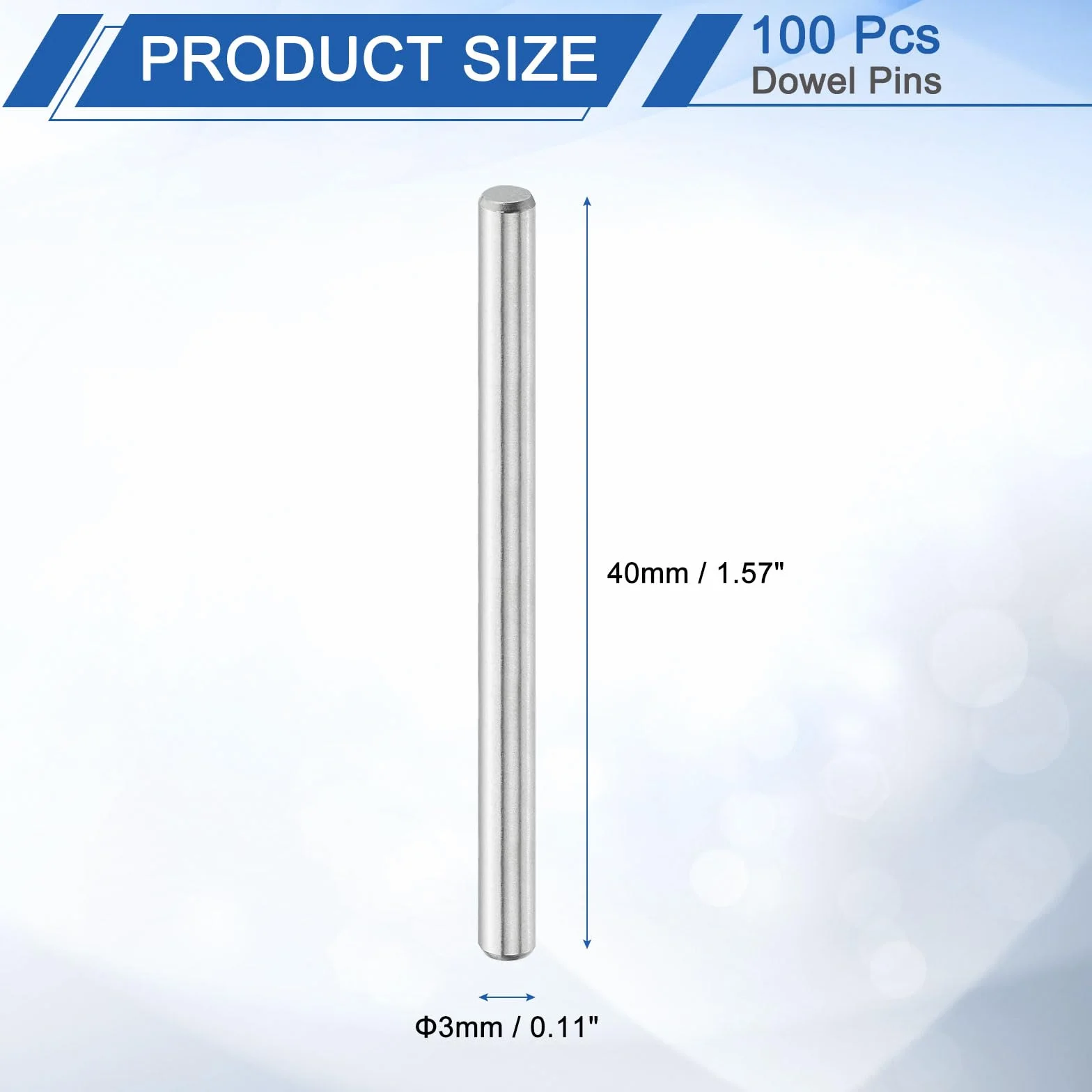 QUARKZMAN 100 sztuk kołków rozporowych 3 mm x 40 mm stal nierdzewna 304 srebrne
