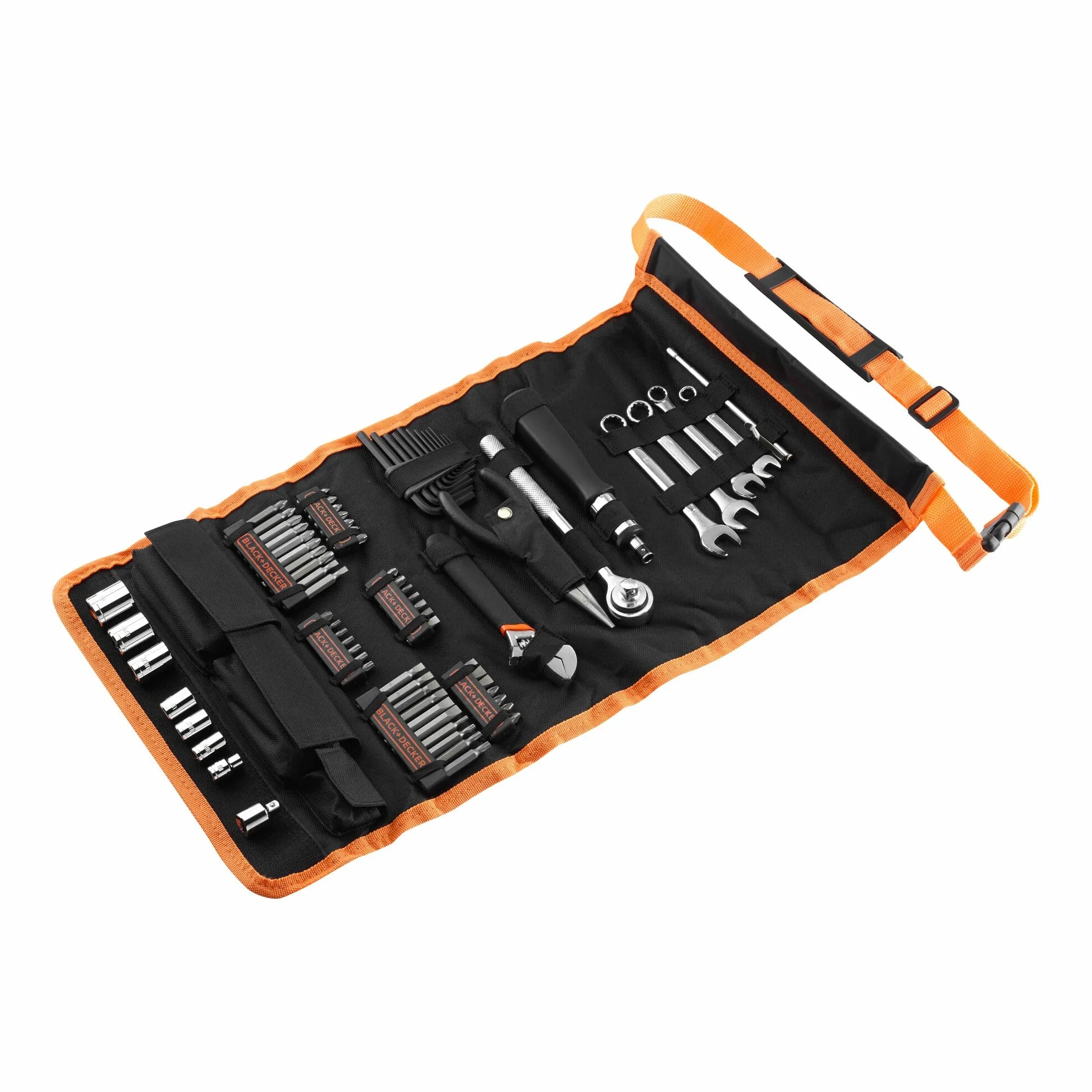 Black+Decker 77-częściowy zestaw narzędzi w torbie do zwijania A7063