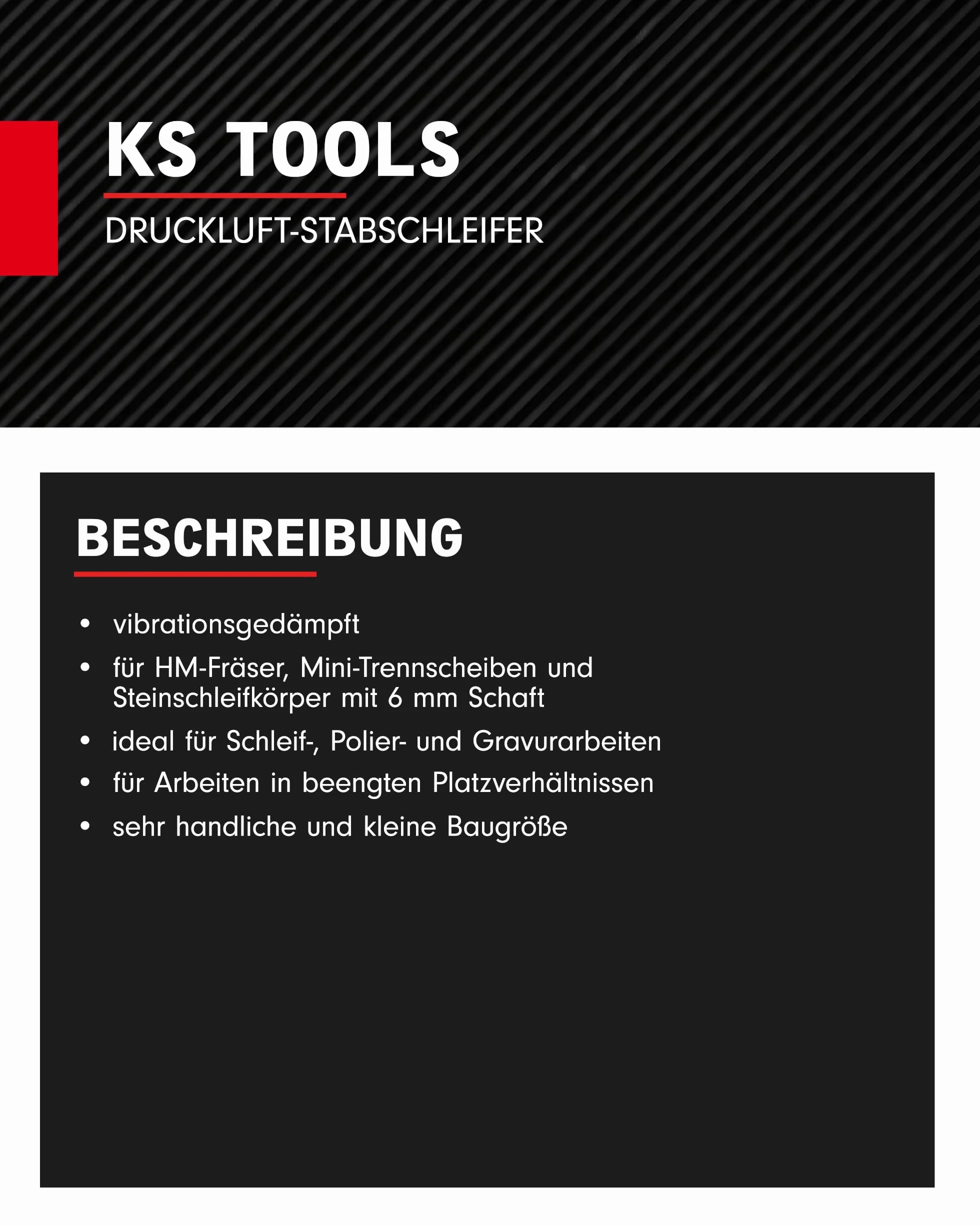 KS Tools 515.5410 Pneumatyczna szlifierka prosta 23.000 obr./min