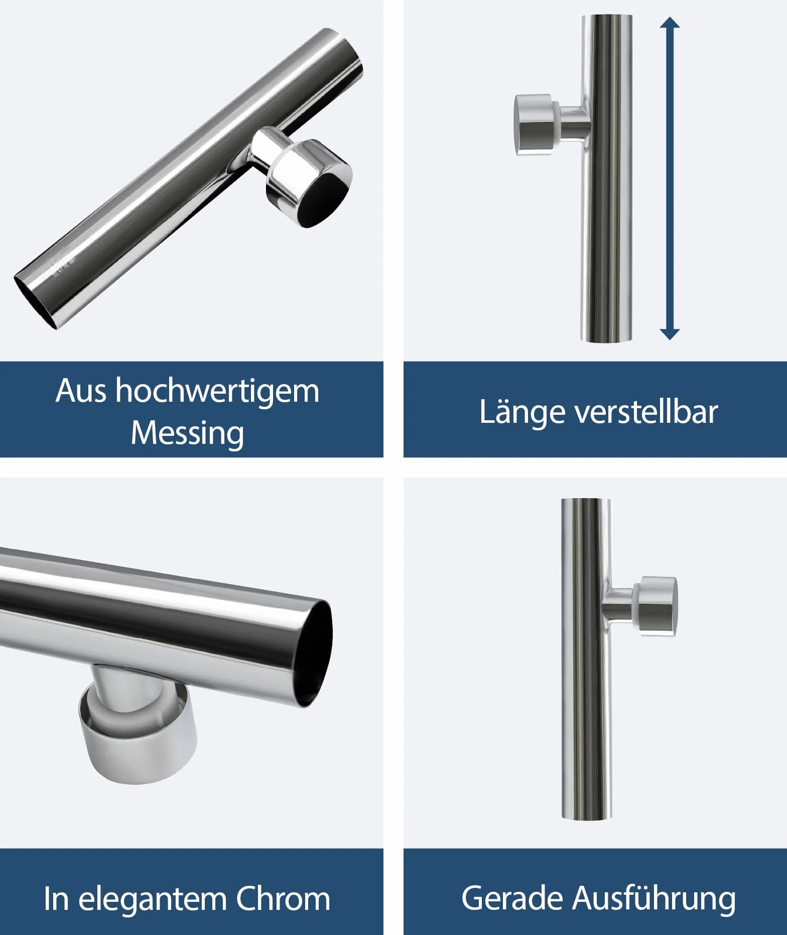 Sanitop-Wingenroth Syfon z rurą wylotową 1 1/4" x 32 x 200 mm mosiężny chromowany