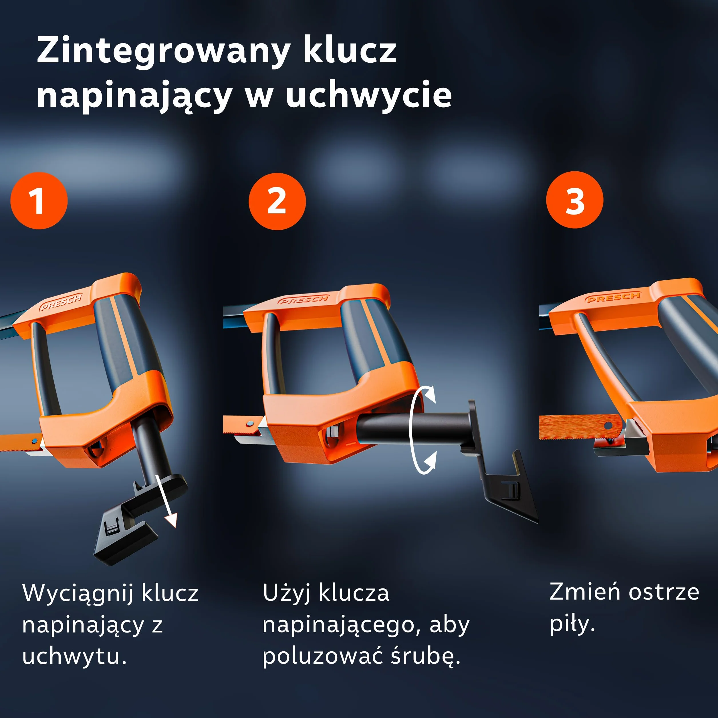 Presch Piła do metalu 300mm z brzeszczotem BI-metal, obrót 90°