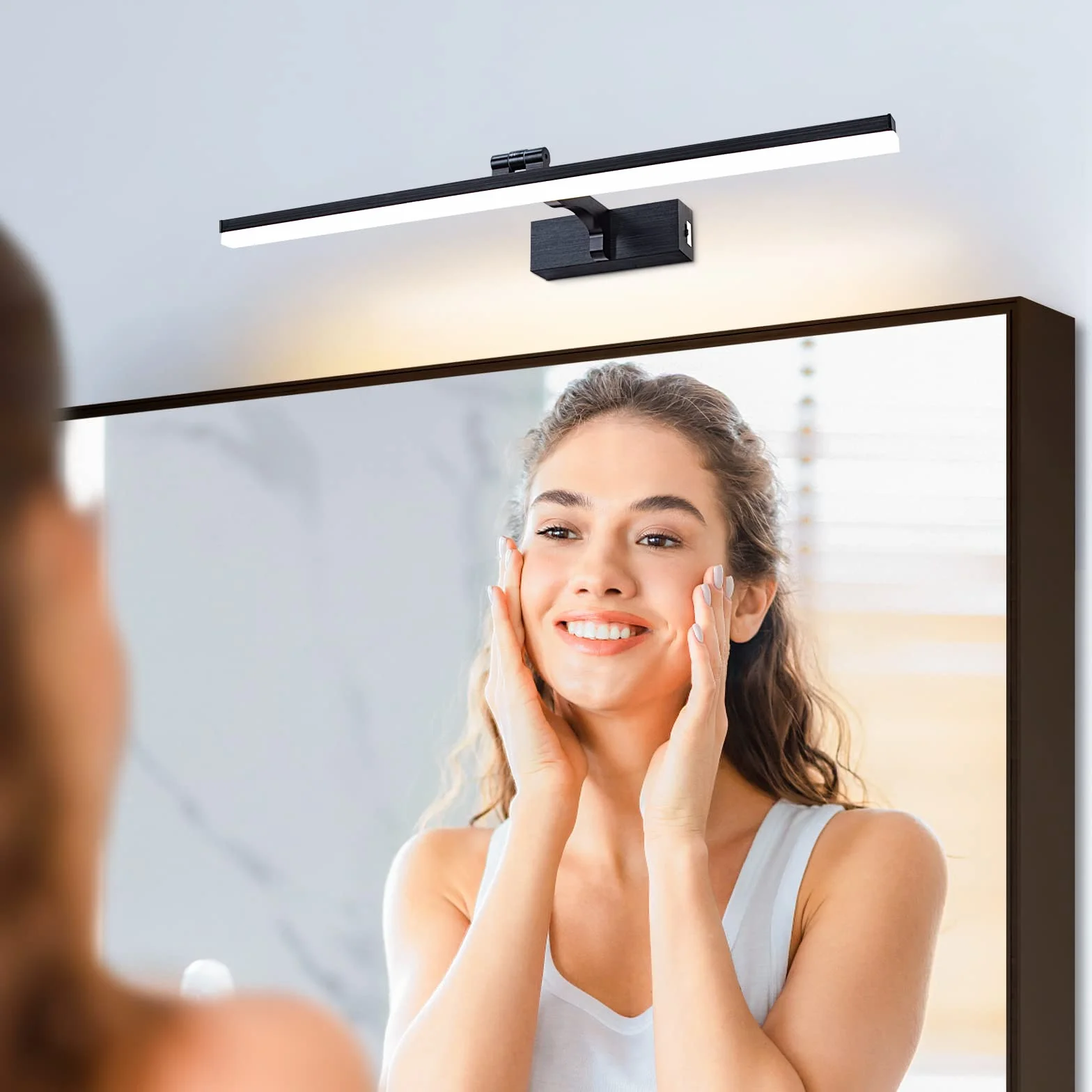 Lampa LED na lustro łazienkowe, 60 cm, 12 W, 1320 lm, lampa łazienkowa, lustro, oświetlenie lustra, oświetlenie lustra 3 CCT, z przełącznikiem, szafka z lustrem, możliwość przyciemniania