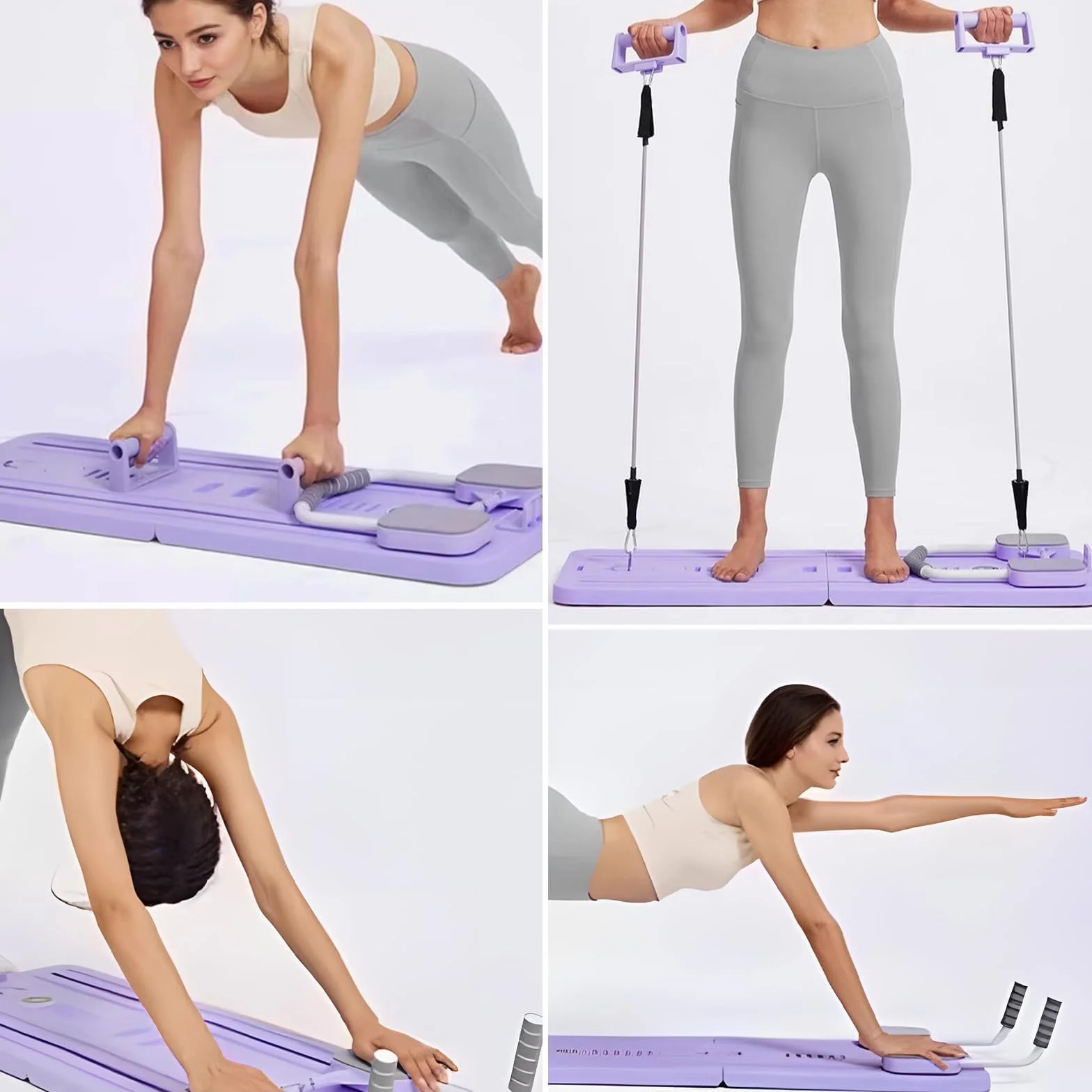 Deska do pilatesu, trenażer mięśni brzucha z podpórką na łokcie i timerem, płytka brzuszna, składana płyta brzuszna, domowa siłownia, płyta do pompki.
