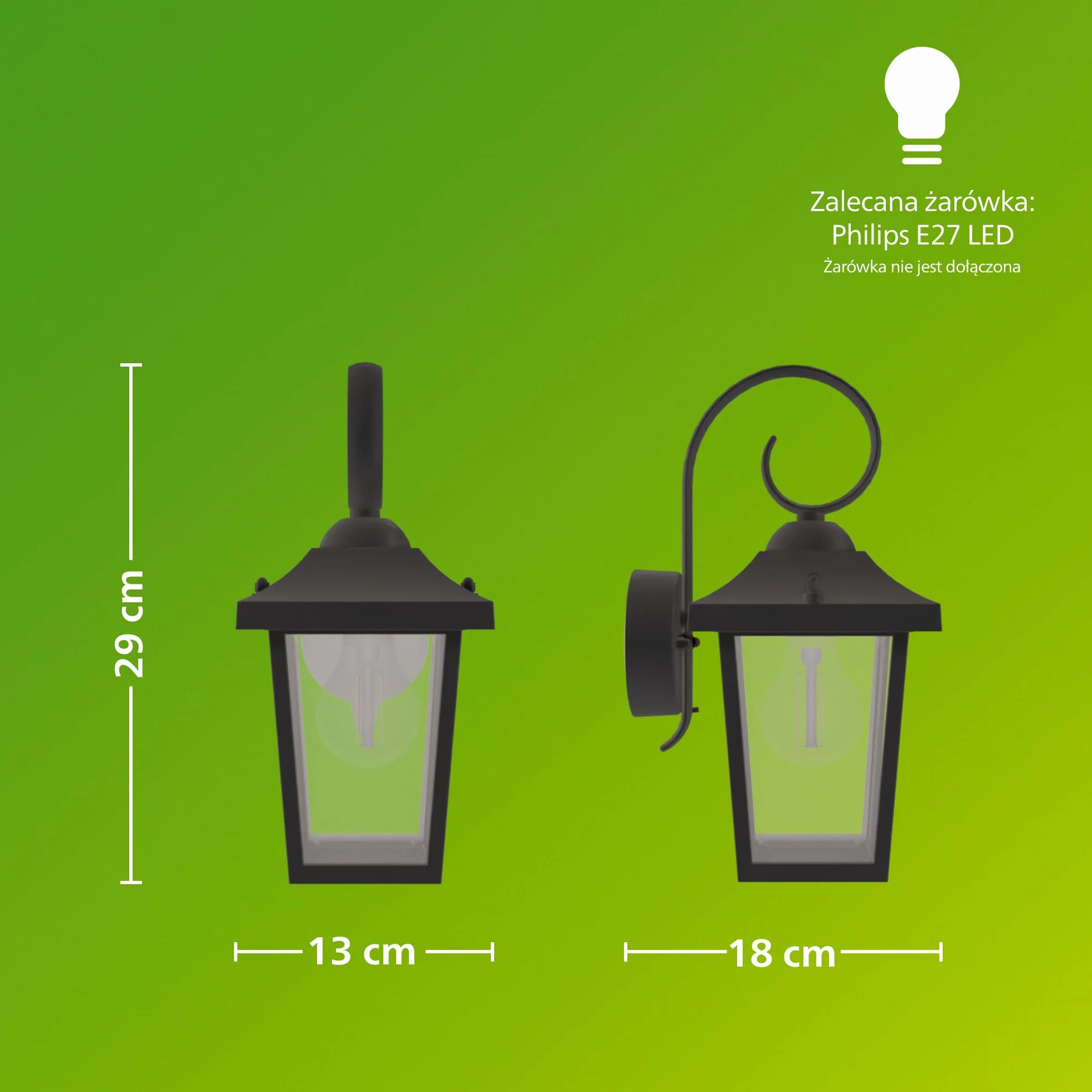 Philips Buzzard Kinkiet Zewnętrzny IP44 Aluminium Czarny E27