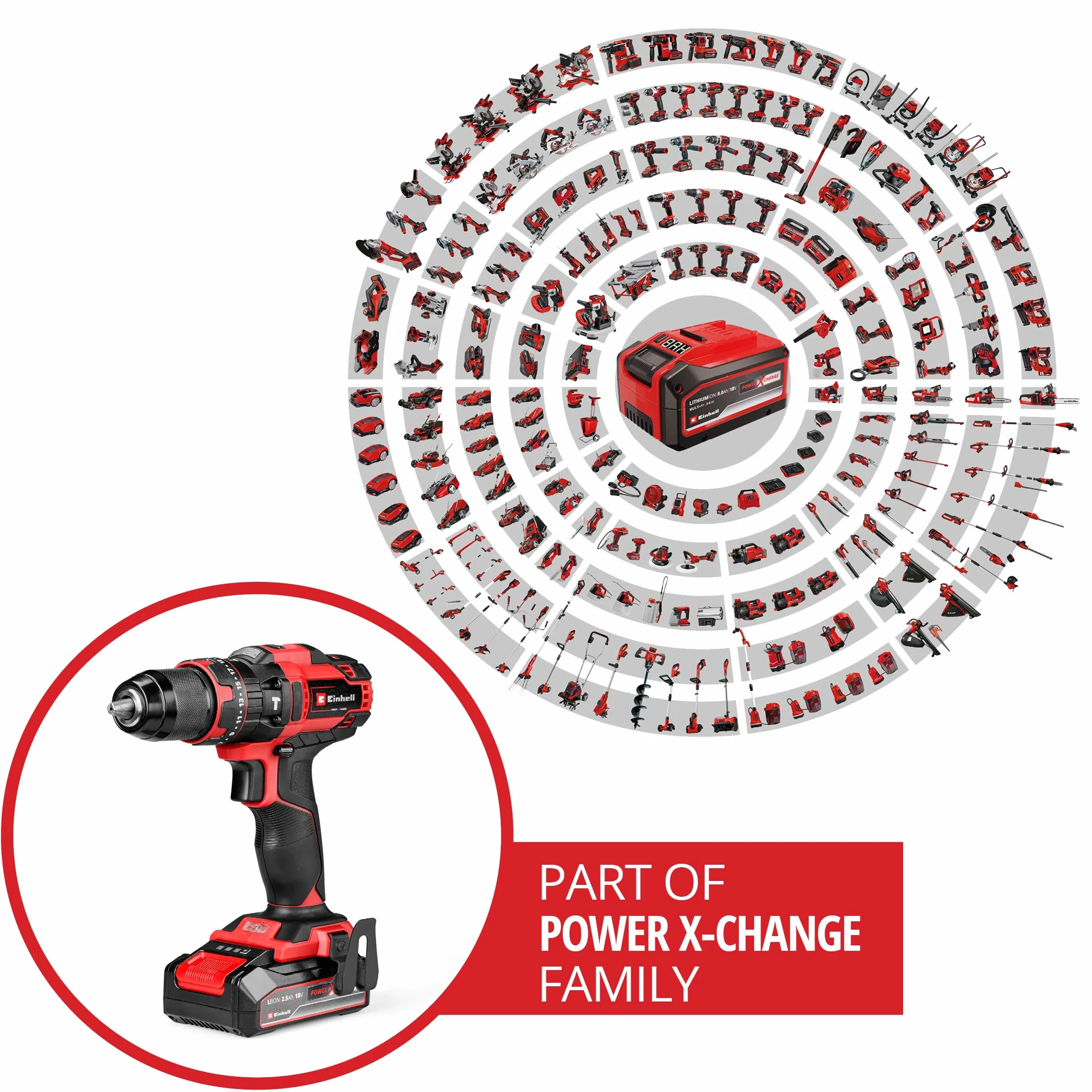 Einhell TE-CD 18/44 Li-i Akumulatorowa wiertarko-wkrętarka udarowa 18 V 44 Nm 2,5 Ah Power X-Change