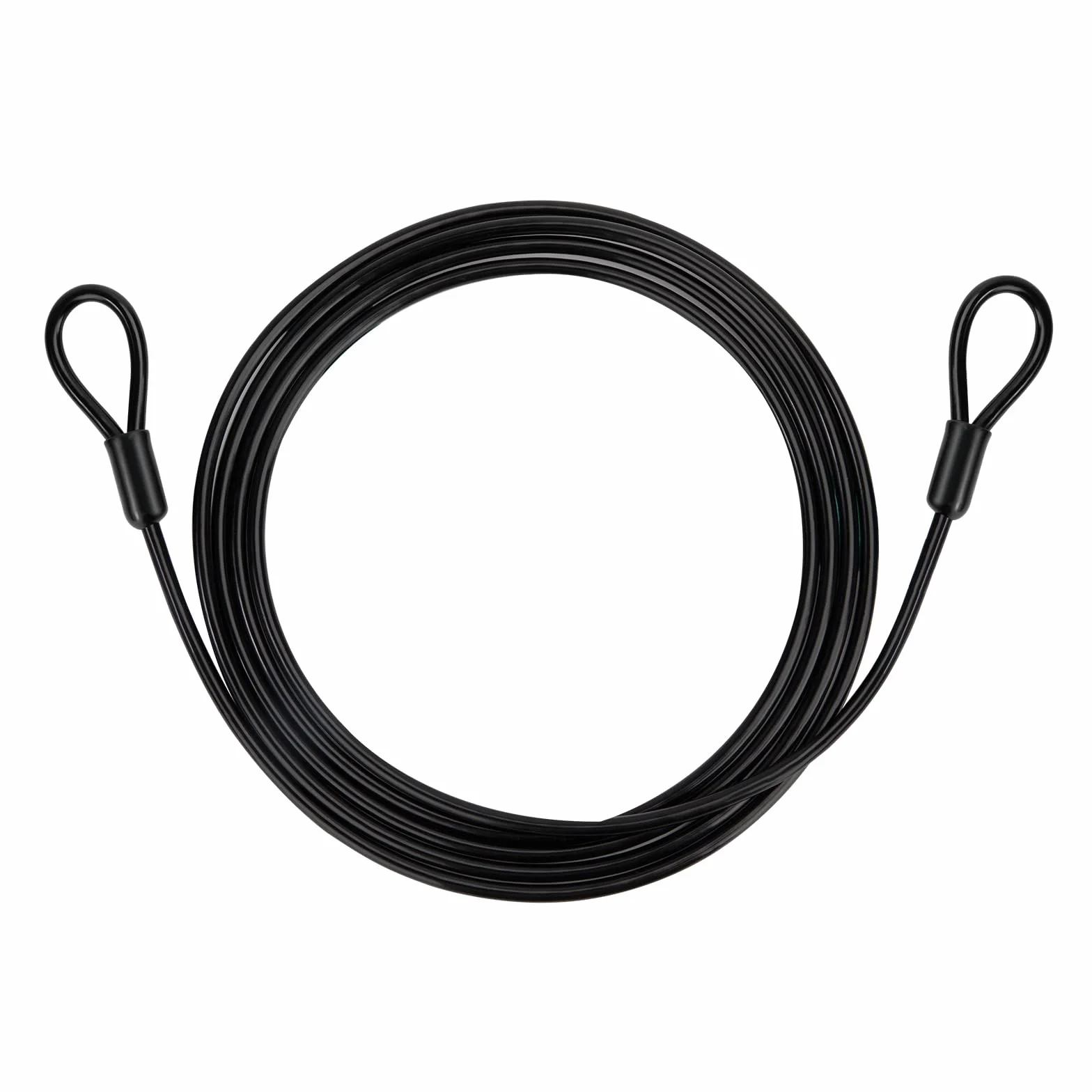 Kabel antykradzieżowy do rowerów, stalowy 4 mm z powłoką PCW, czarny