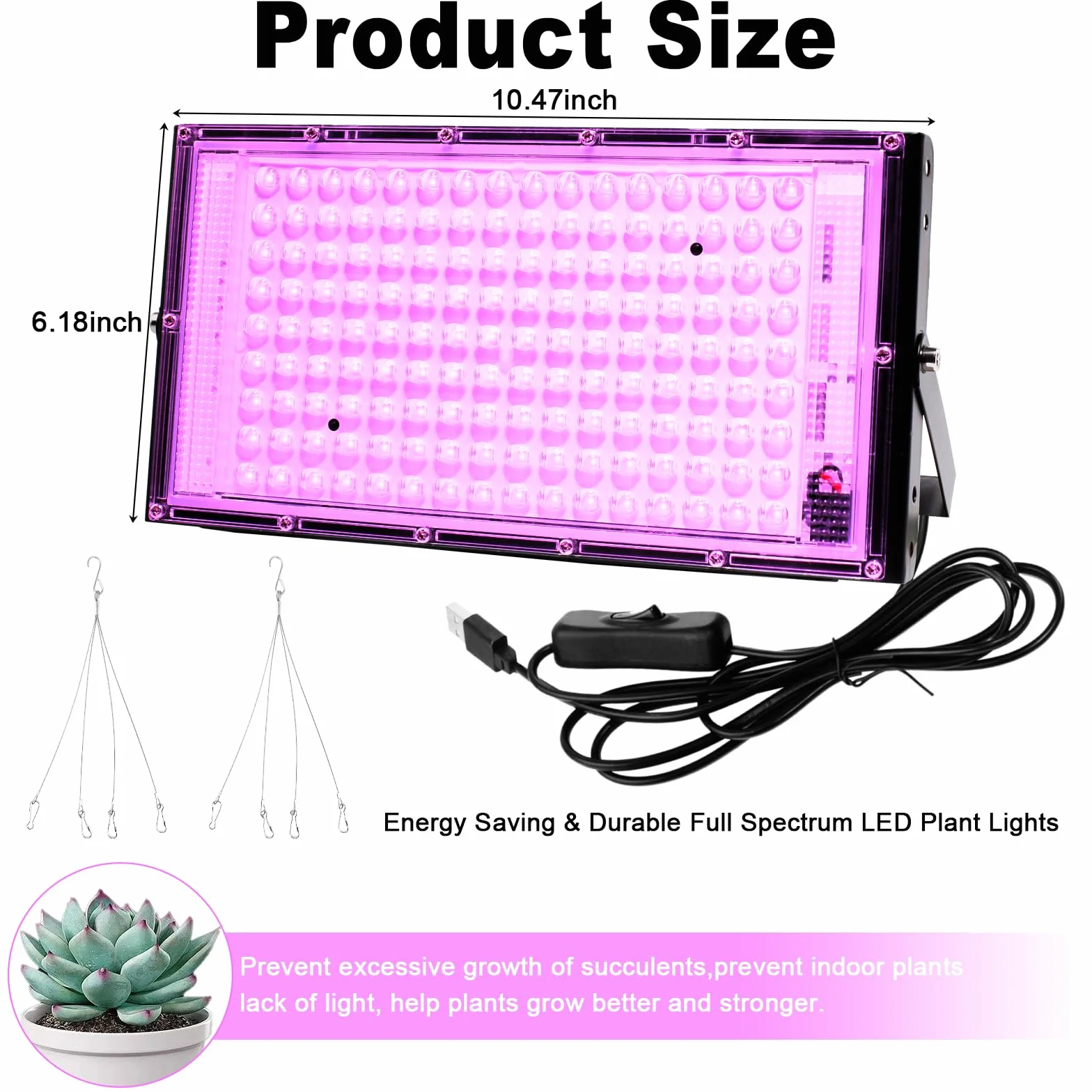 Lampa do uprawy roślin LED 144 diody 30 W pełne spektrum UV 2 sztuki