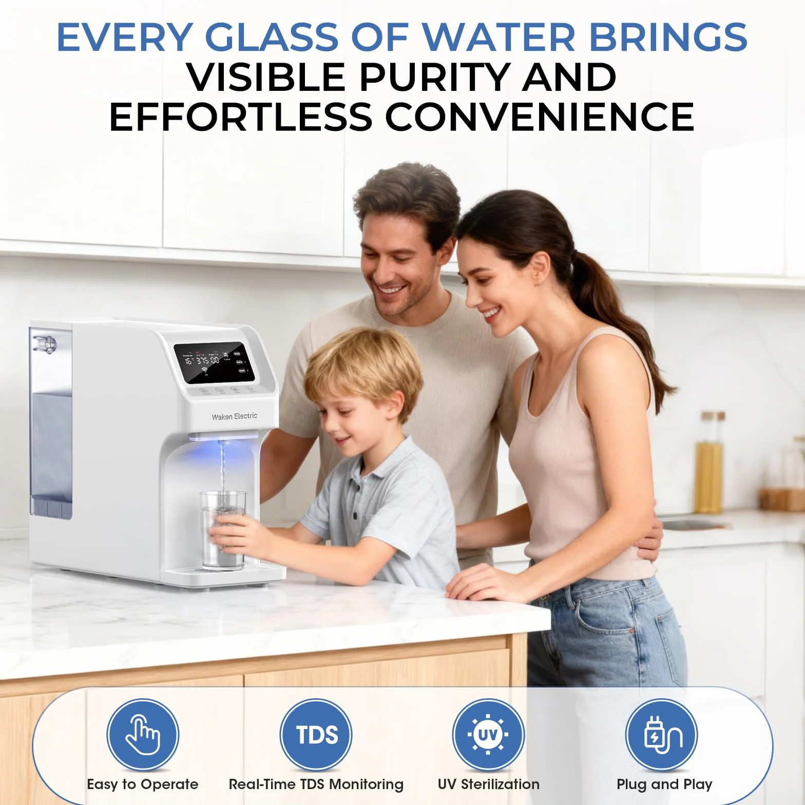 Waken Electric C11S Odwrócona Osmoza System Filtracji Wody Blat, Zbiornik 200 uncji, 8-stopniowy Filtr RO