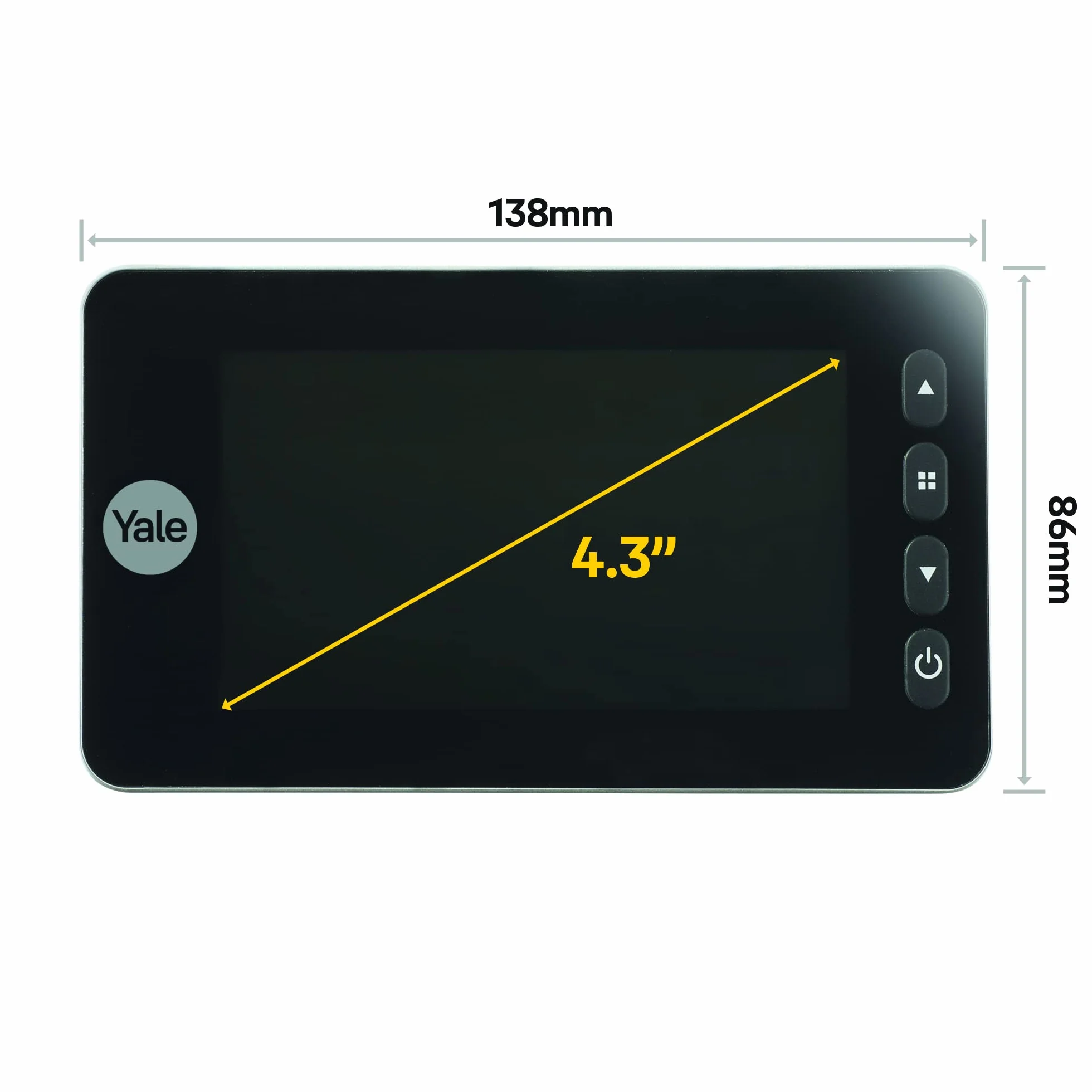 Yale Cyfrowy wizjer DDV 5800 3,2 cala LCD srebrny do drzwi 38-110 mm