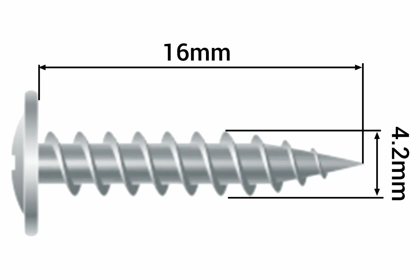 Wkręty samogwintujące SKIR'CO 4,2 x 16 mm do drewna, metalowa śruba, głowica krzyżakowa, RAL 8004