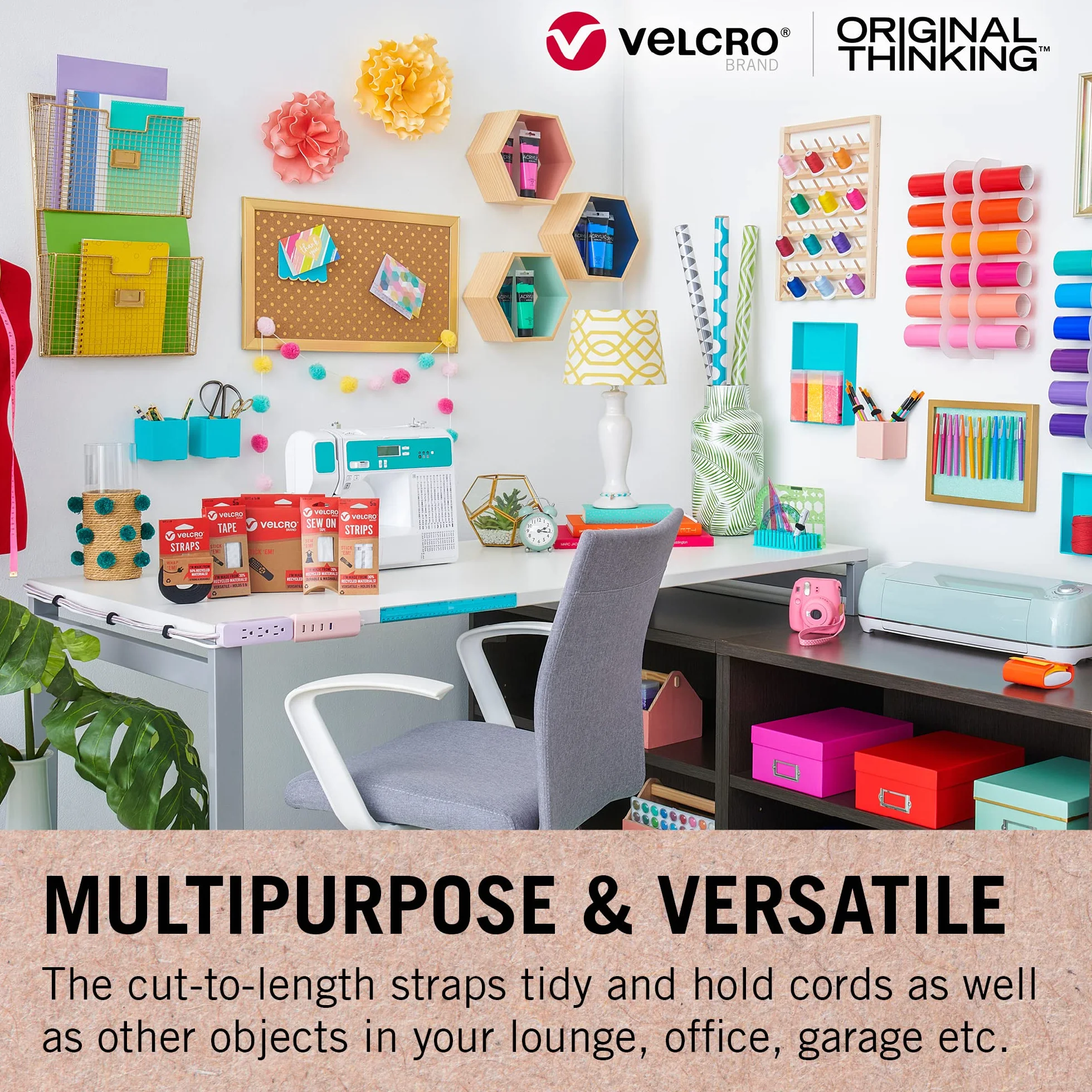 VELCRO® Marka | Paski wielokrotnego użytku Eco One-Wrap | Wielokrotnego użytku, elastyczne i wszechstronne paski uniwersalne do majsterkowania w domu, czarne, 25 mm x 3 m