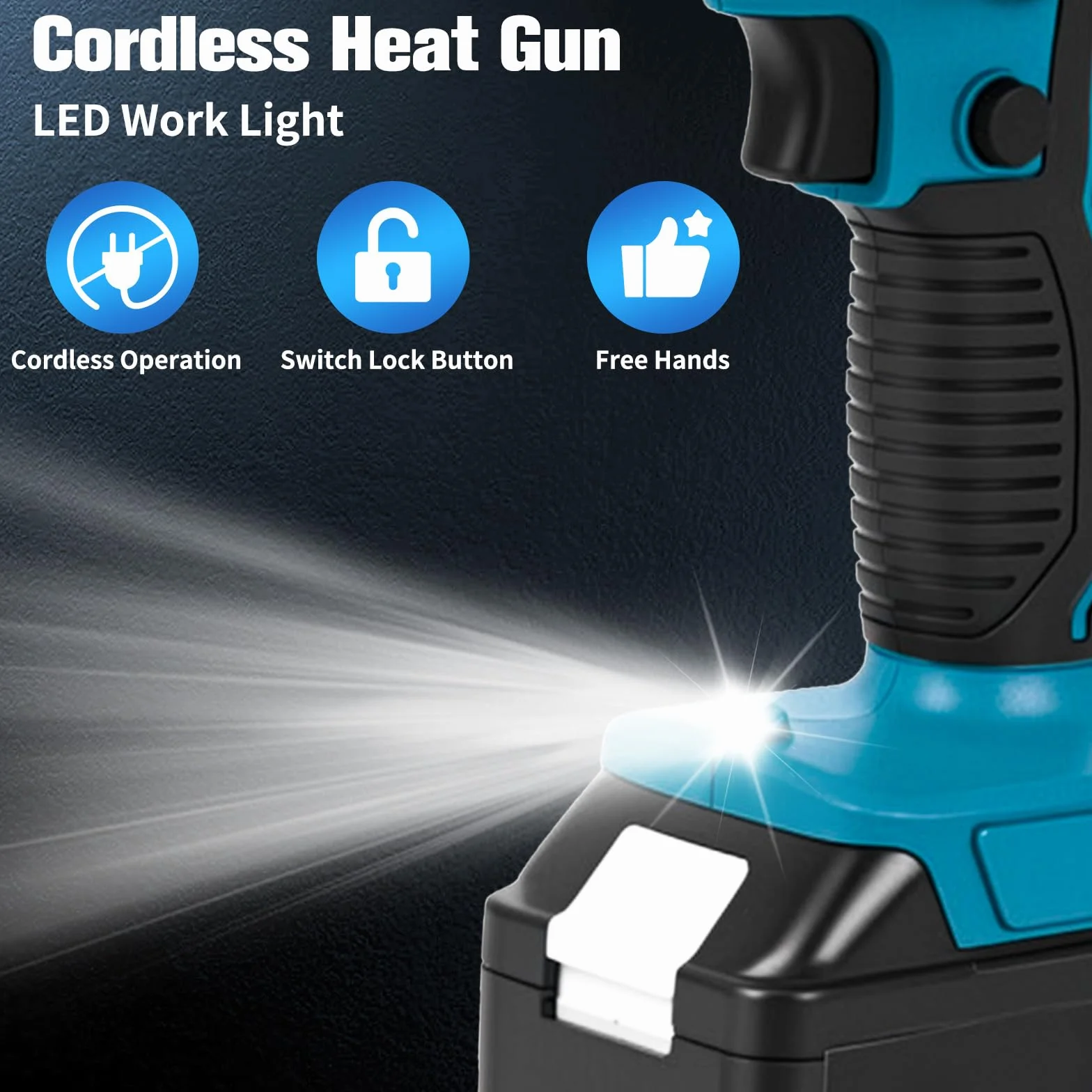 Makita Akumulatorowa Opalarka 18 V Bezprzewodowa z Wyświetlaczem LCD 50°C-550°C 5 Dysze