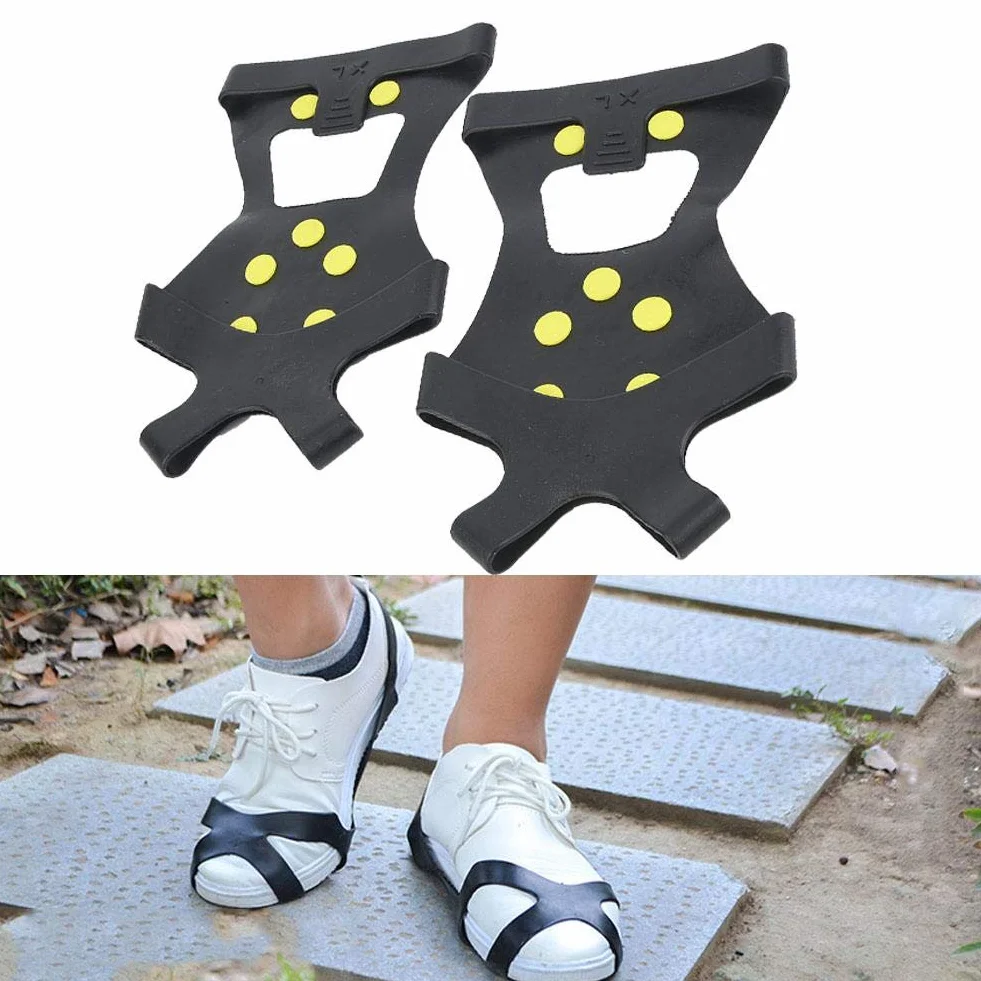 VGEBY Ice Cleats kolce antypoślizgowe 10 stalowych szpilek raki śnieżne antypoślizgowe zatrzaski do butów i butów (L)