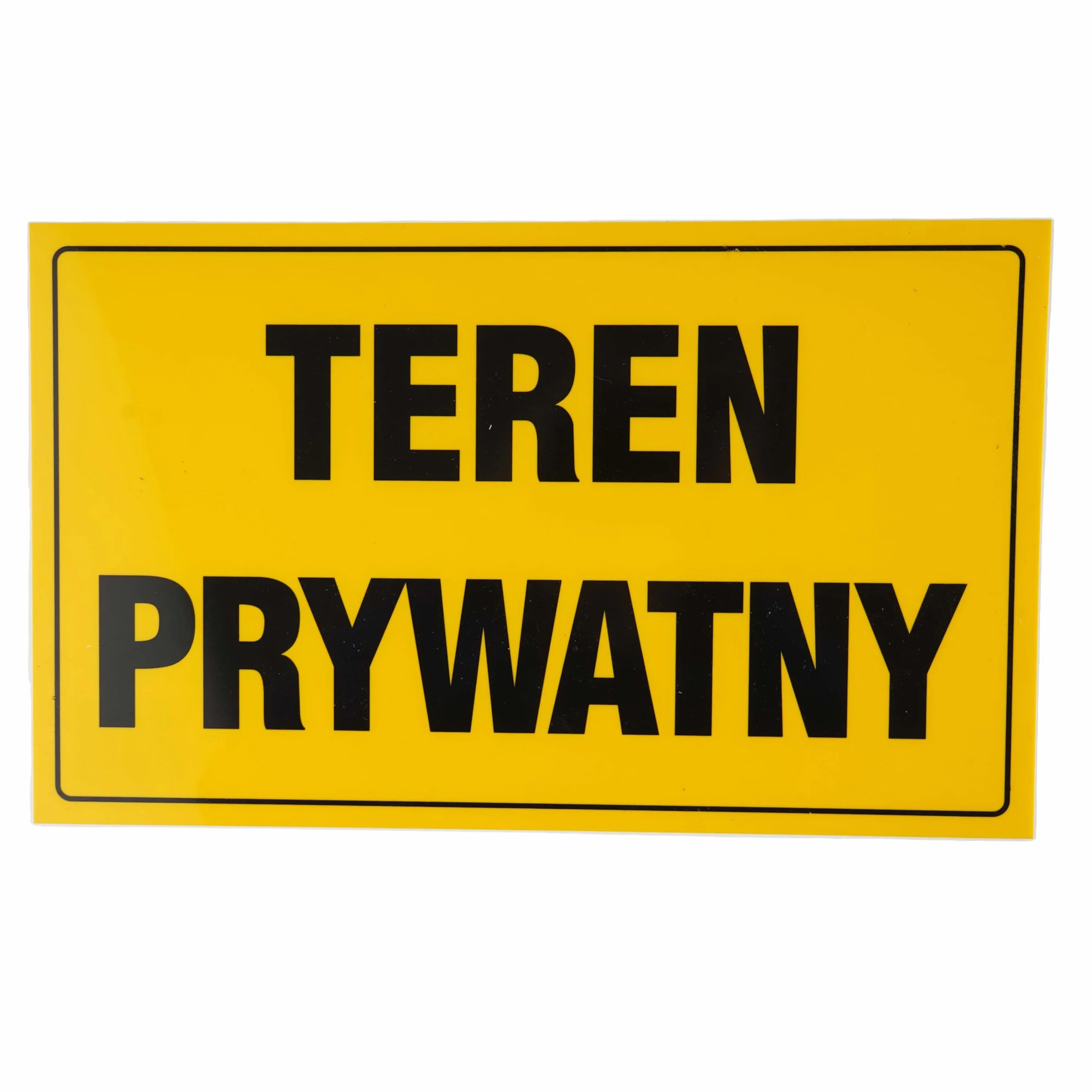 Tablica Piktogram PCV 20x33 cm Teren Prywatny Żółta Odporna Na Warunki Atmosferyczne
