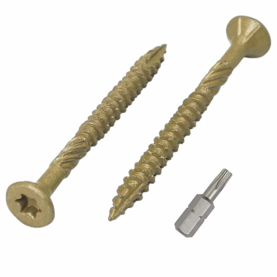 Śruby tarasowe 4,0 x 50 mm drewniane łeb stożkowy Torx typ 17 zielone antykorozyjne