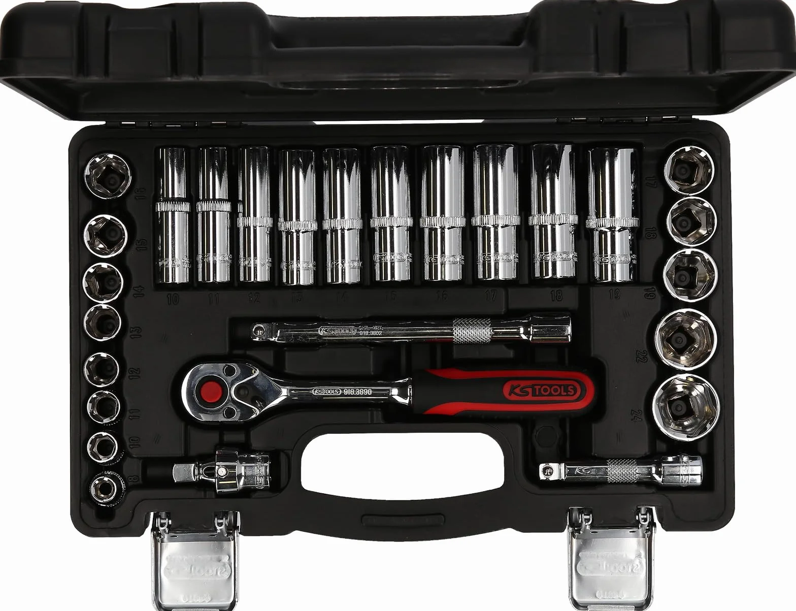 KS Tools 918.0627 CHROMEplus Zestaw kluczy nasadowych 27 sztuk 3/8"