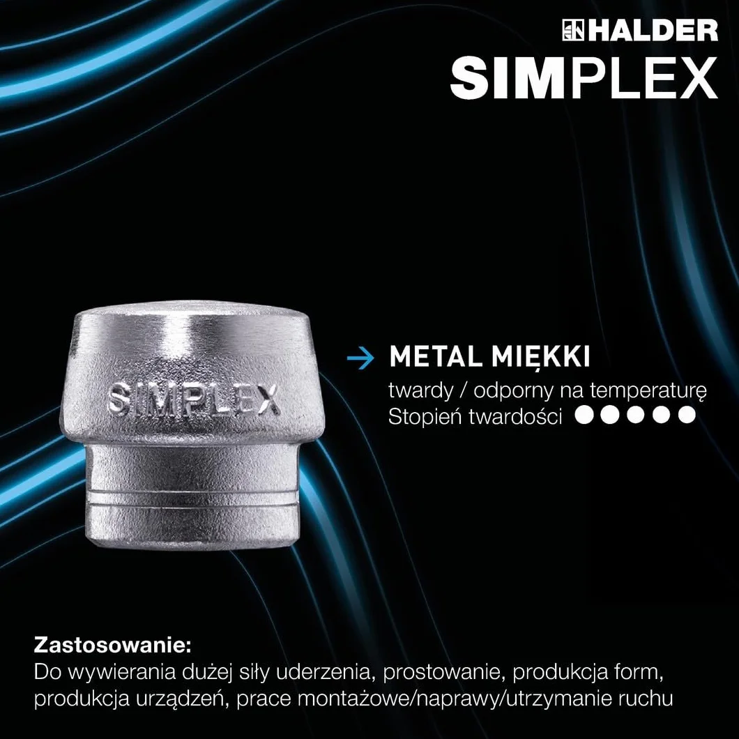 Halder SIMPLEX Młotek z miękkimi obuchami 30mm z miedzi i metalu lekkiego