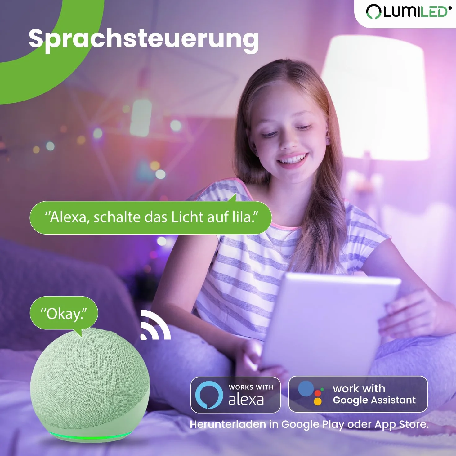 Lumiled Smart SAYO PAR16 Lampa LED GU10 5W 450lm Wi-Fi RGBW ściemniana 16 mln kolorów