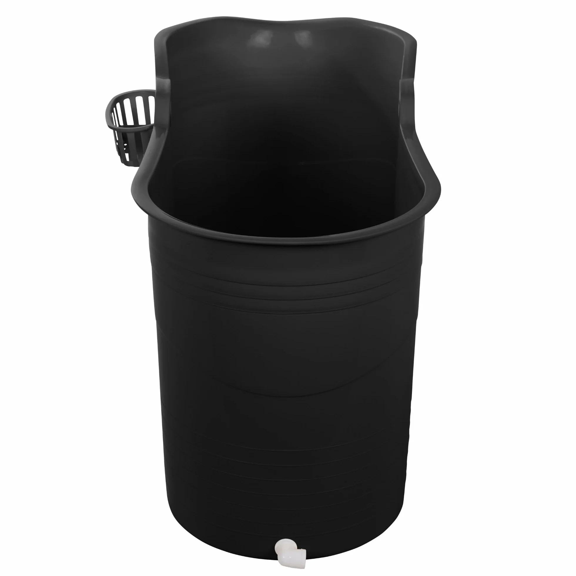 HelloBath Wanna siedząca dla dorosłych 122 cm Kąpiel lodowa Czarny z elastycznym wężem odpływowym, półką, kranikiem i pokrowcem