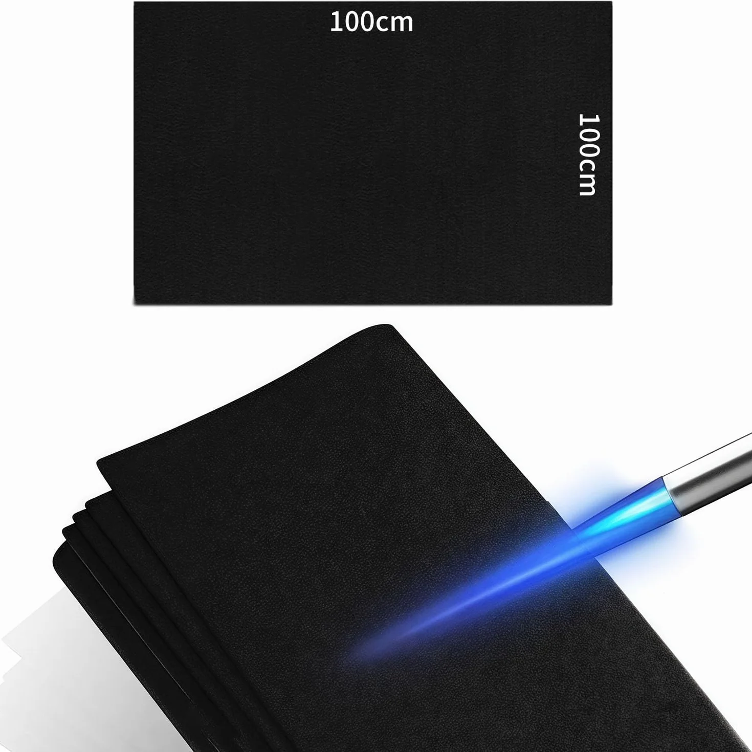 Ognioodporna podkładka 100 x 100 cm do 1400°C mata przeciwpożarowa do lutowania czarna