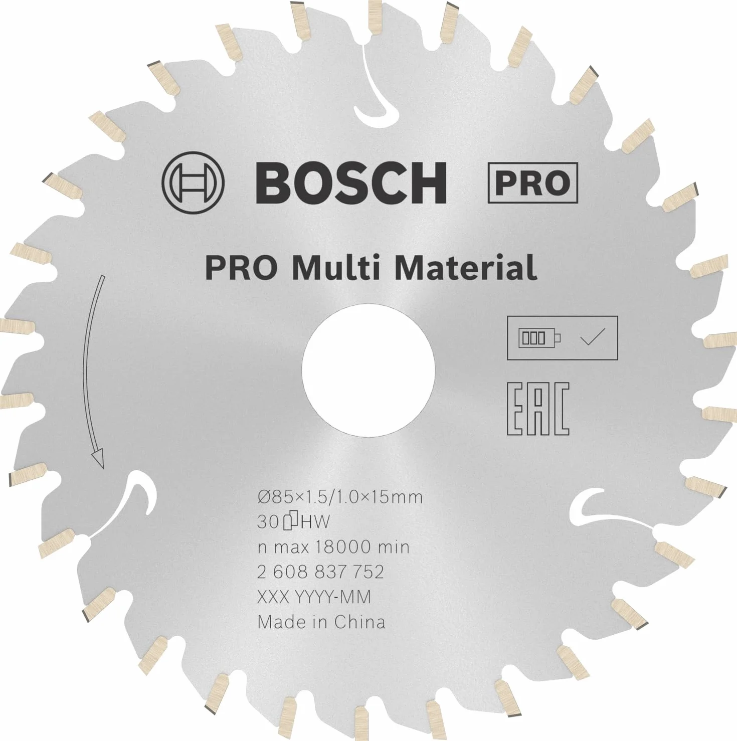 Bosch Professional Piła tarczowa Standard for MultiMaterial 85 x 15 x 1,5 mm 30 zęby