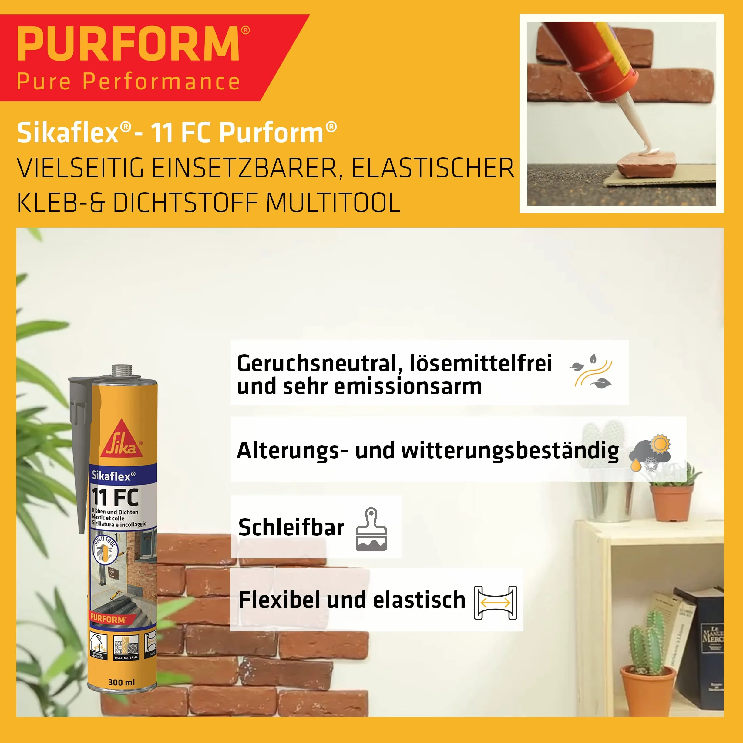 Sika Sikaflex-11 FC Purform klej uszczelniacz szary beton 300 ml