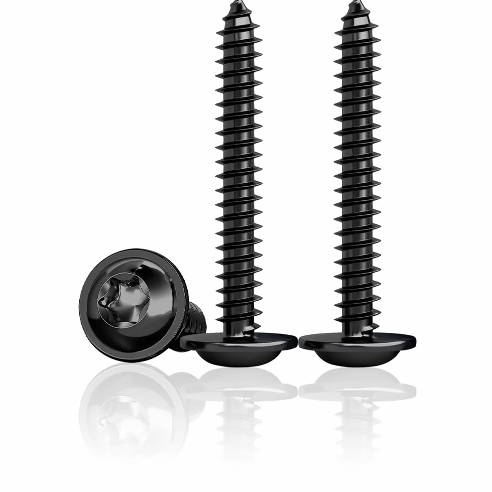 100 sztuk śrub, czarne, płaskie, M4 x 25 mm, wkręty z łbem soczewkowym do drewna, stal nierdzewna A2 V2A, czarne wkręty do drewna, czarne śruby do paneli akustycznych, śruby z łbem talerzowym