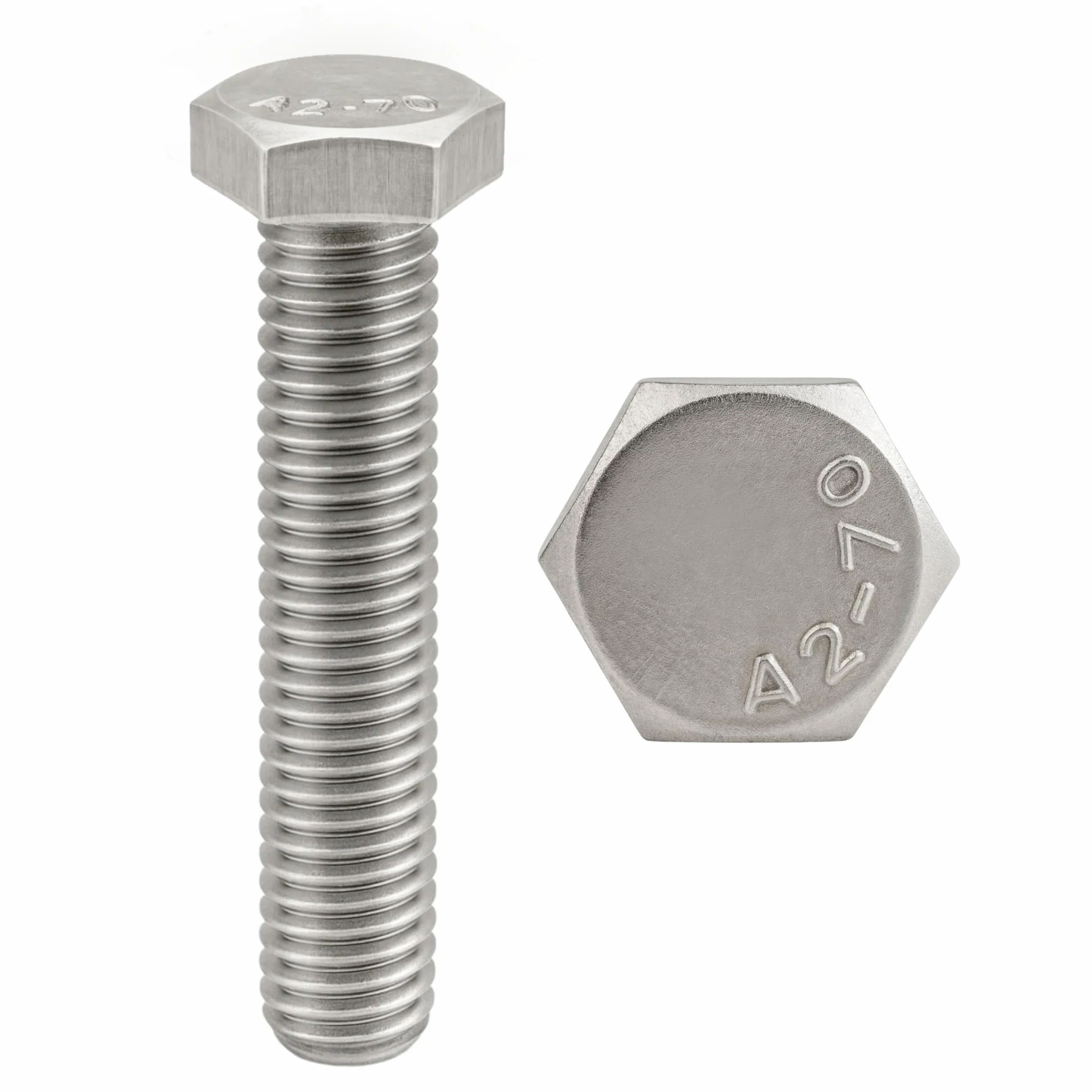 Śruby ze stali nierdzewnej M4x16 mm, gwint całkowity z łbem sześciokątnym (M4 x 16), stal nierdzewna A2 (304), śruby z łbem H (TH) - DIN 933: Zestaw 100 szt. - ProRaje