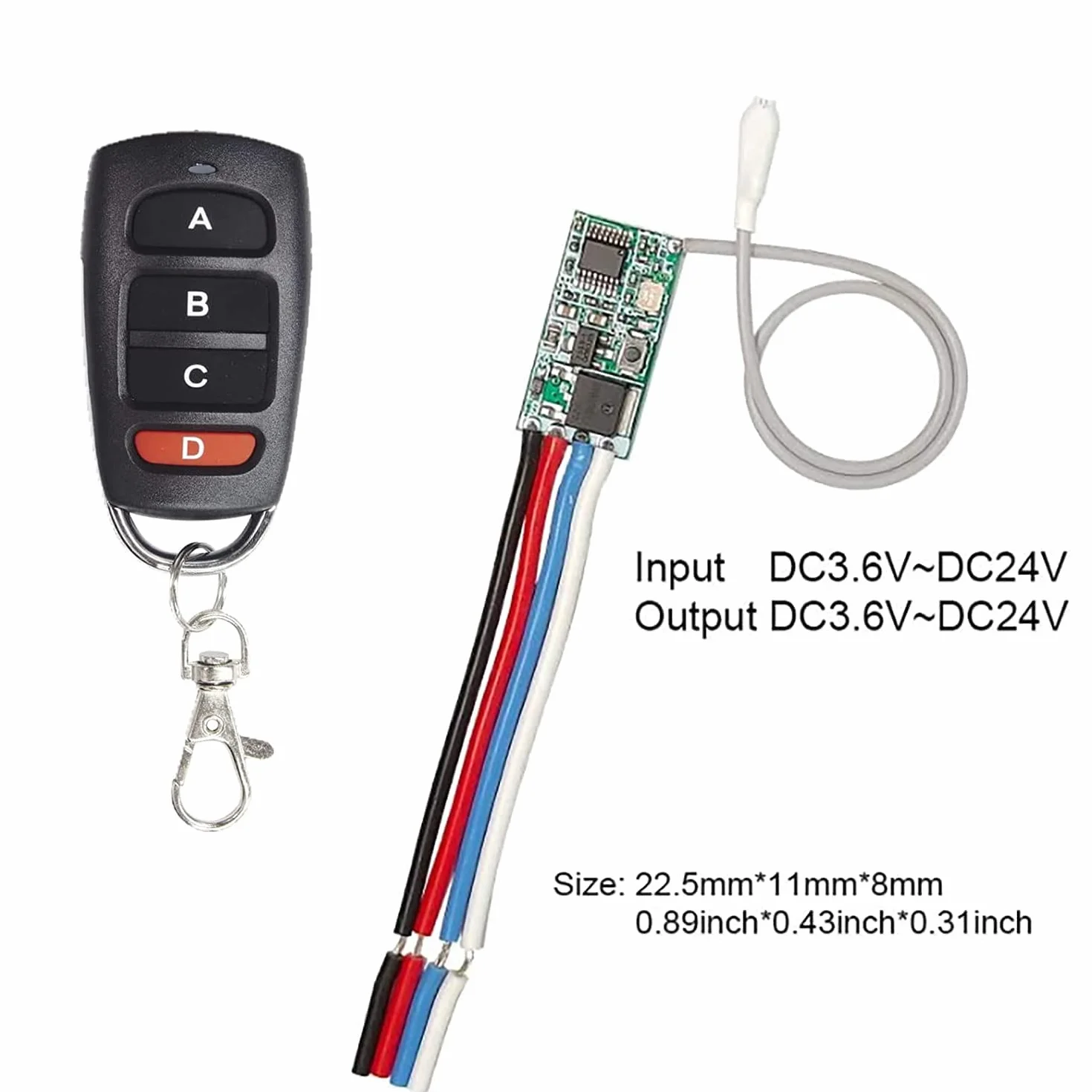 Mini przekaźnik bezprzewodowy 433 MHz 1CH pilot zdalnego sterowania DC 6-24V