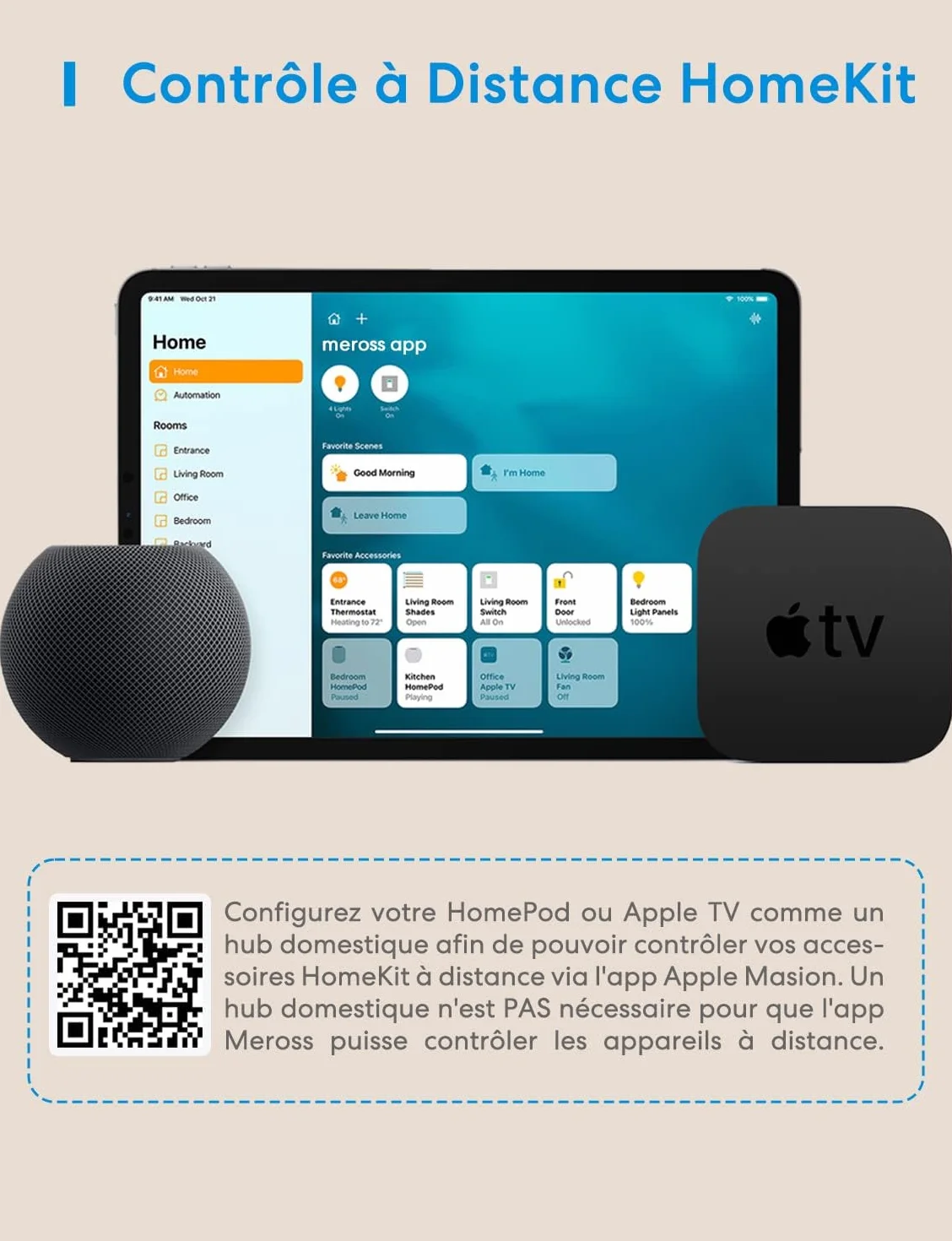 Meross MSS210HKFR Inteligentne gniazdko WiFi kompatybilne z Apple HomeKit, Siri, Alexa, Google Home