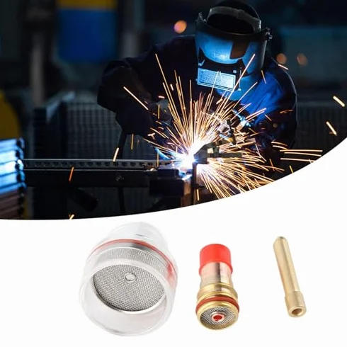 Zestaw palnika spawalniczego TIG WP Torch Gas Lens Collet Body Glass Cup do WP-17/18/26 2,4 mm