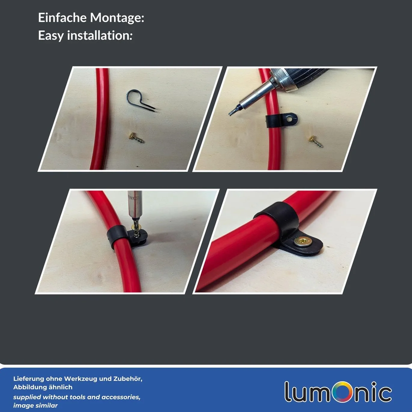 Lumonic cable clip set 100x P-Clip do kabli 6mm 1/4"
