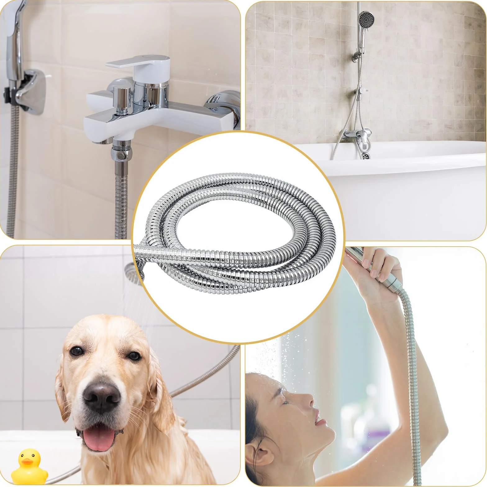 uniwersalna rura prysznicowa 1,5 m G1/2 chrom złącza miedziane