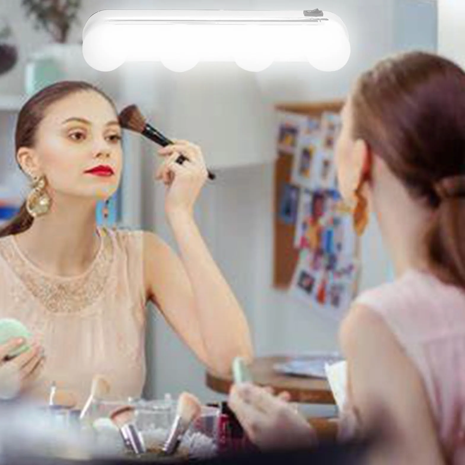 Światła do makijażu LED 4 żarówki regulowane temperatura barwowa Vanity Lights oświetlenie łazienkowe