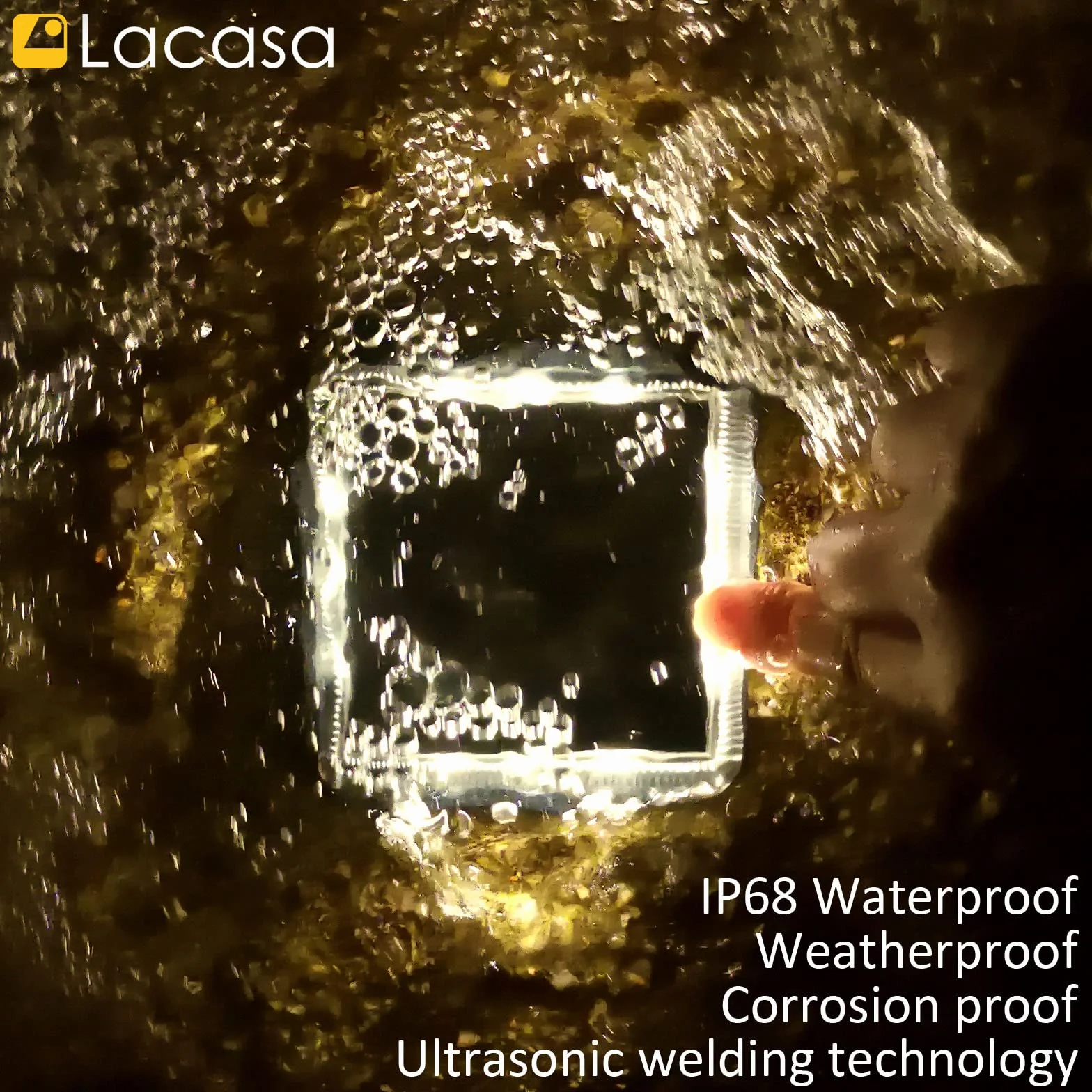 Lacasa 4 szt. Solar Lights, IP68, automatyczne włączanie/wyłączanie, oświetlenie do ścieżek ogrodowych, tarasów, schodów, patio