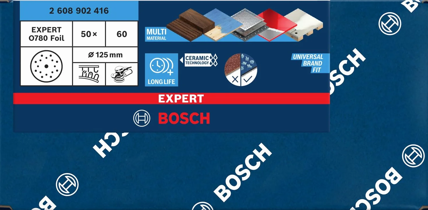 Bosch tarcza szlifierska EXPERT O780 125 mm ziarnistość 60 do drewna i farby
