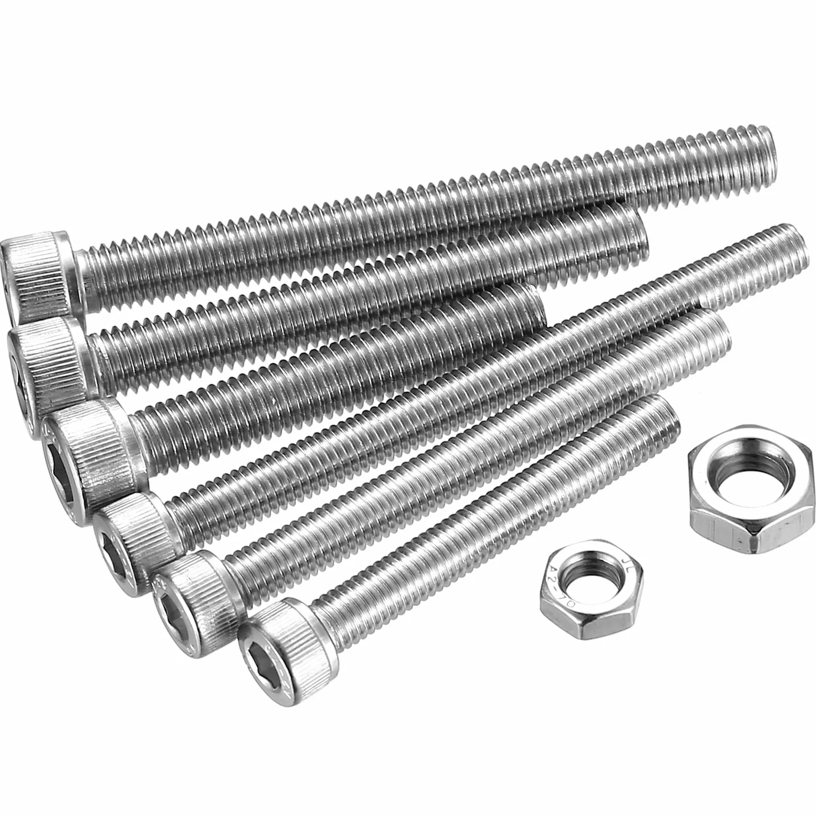 Śruby cylindryczne M10 x 60 mm pełny gwint zestaw 10 sztuk z nakrętkami