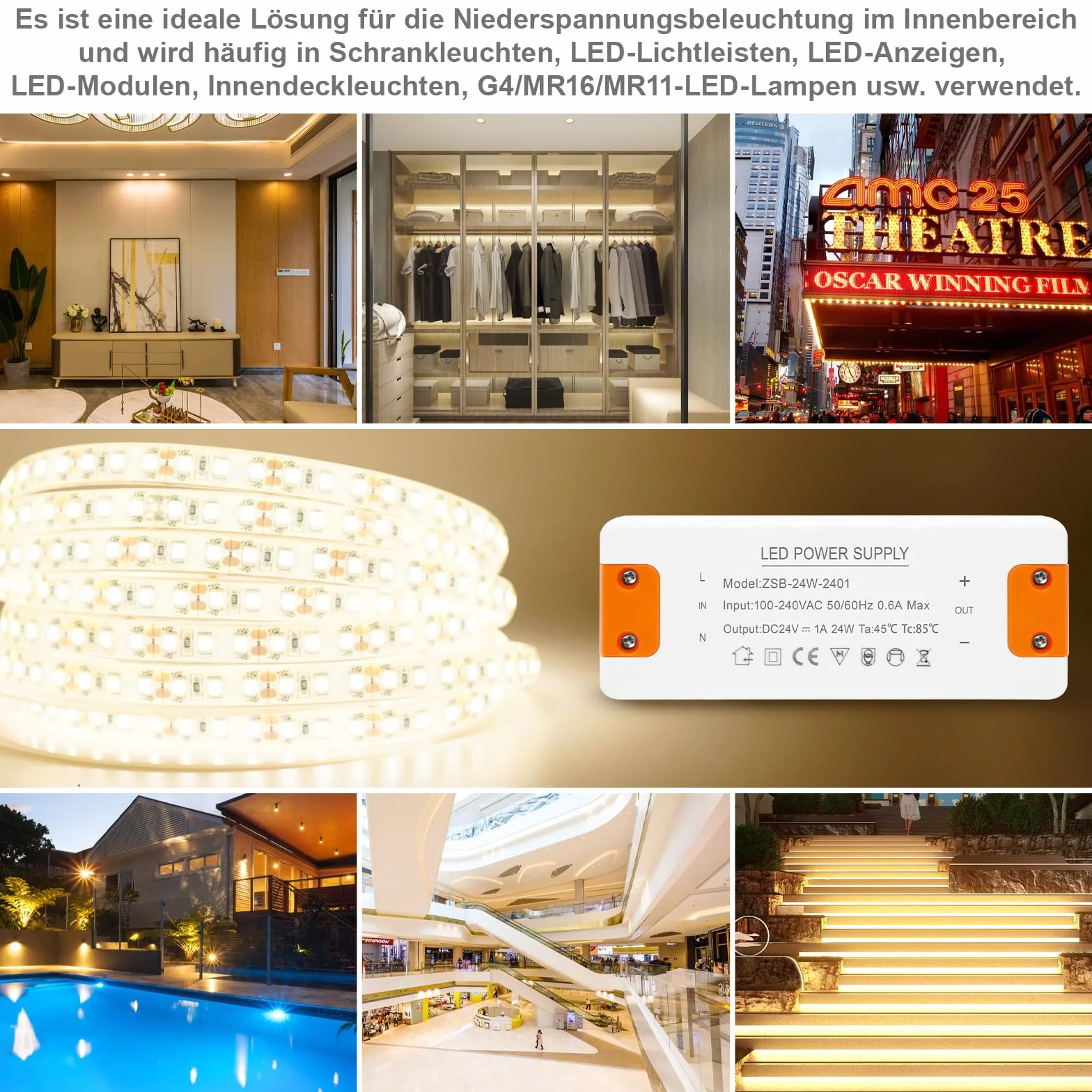Sterownik LED 24 V 24 W 1A Zasilacz Stały do G4 GU5.3 MR11 MR16 LED Strips