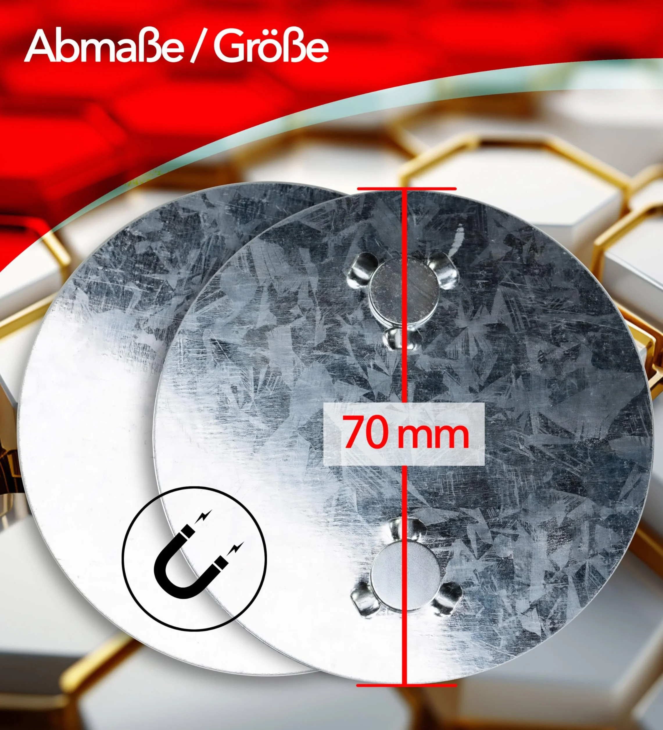 Magnetyczne mocowanie czujników dymu 6 x uchwyt 70 mm samoprzylepny