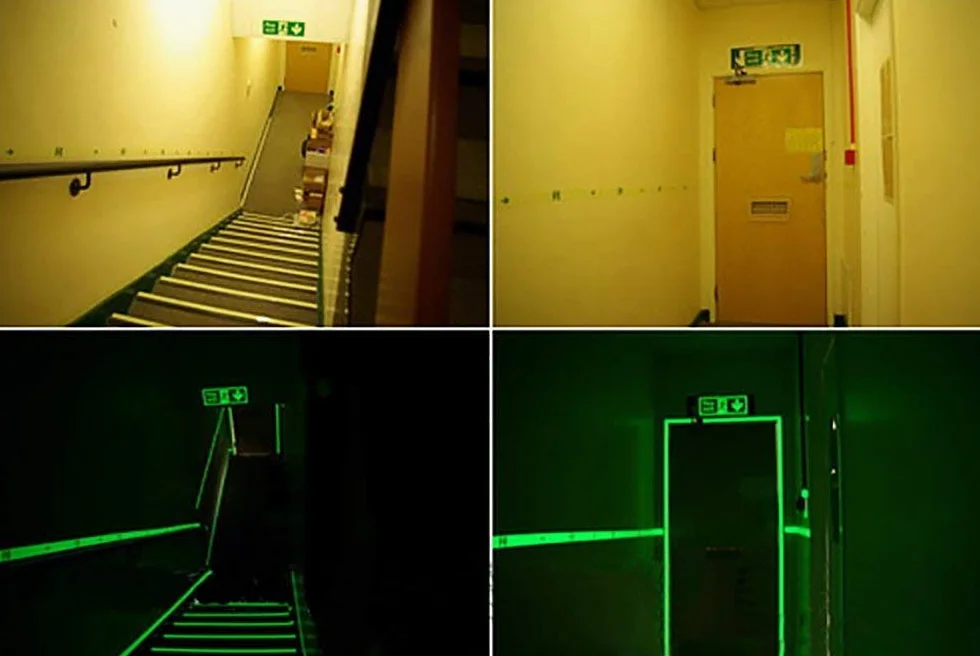 GTIWUNG Świecąca taśma 10 m x 10 mm, zielone światło, fluorescencyjna taśma ostrzegawcza, wodoszczelna, zdejmowana, trwała, przenośna