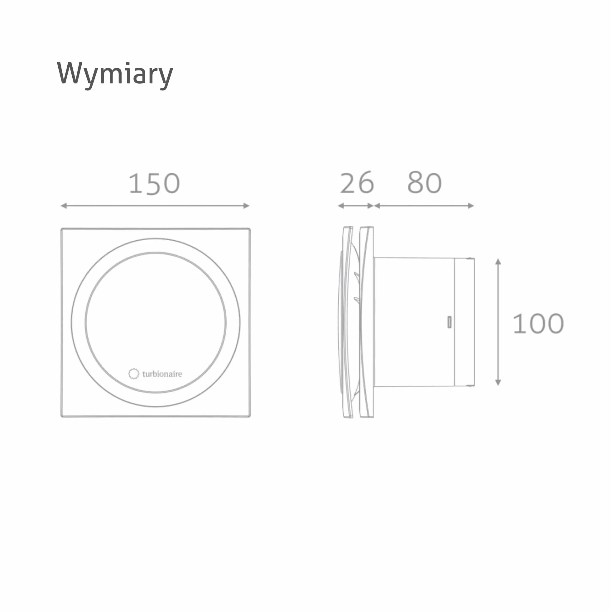 Turbionaire RING 100 SW Cichy Wentylator Łazienkowy z Podwójnym Zasysaniem Ø100mm IPX4 Biały